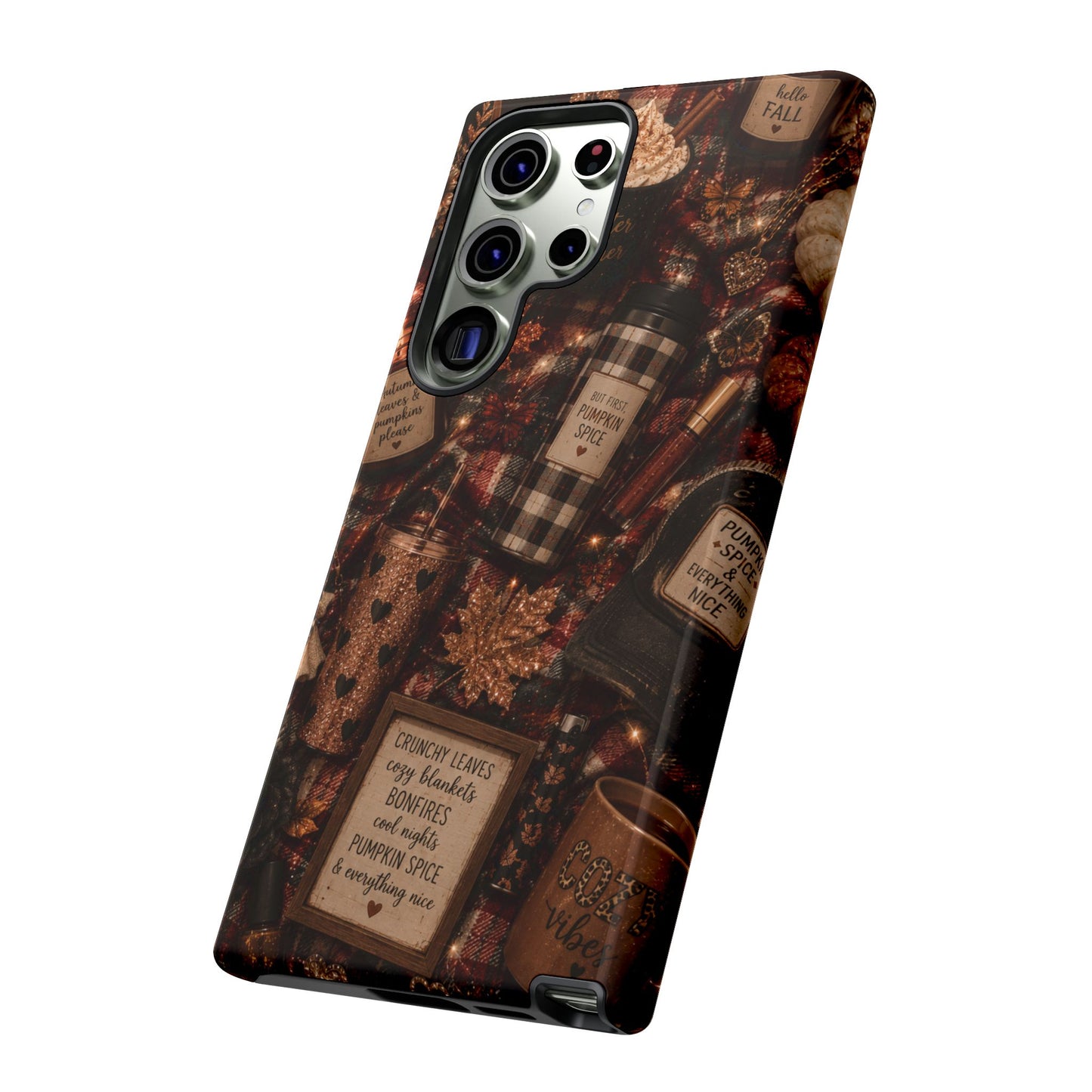 Sunflower Porch Co Cozy Pumpkin Spice Pattern Phone Case | Tough Cases