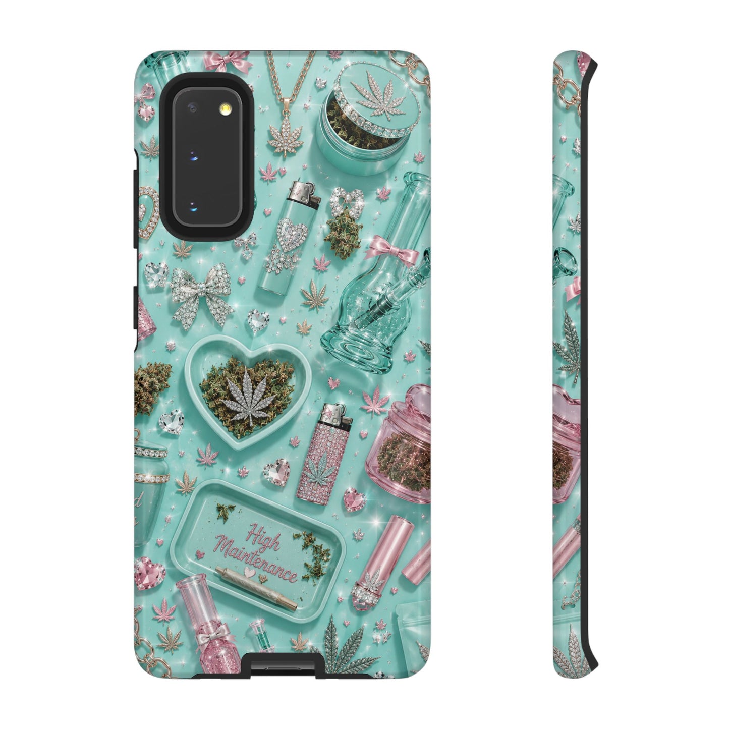 Sunflower Porch Co Mint Cannabis Pattern Phone Case | Tough Case