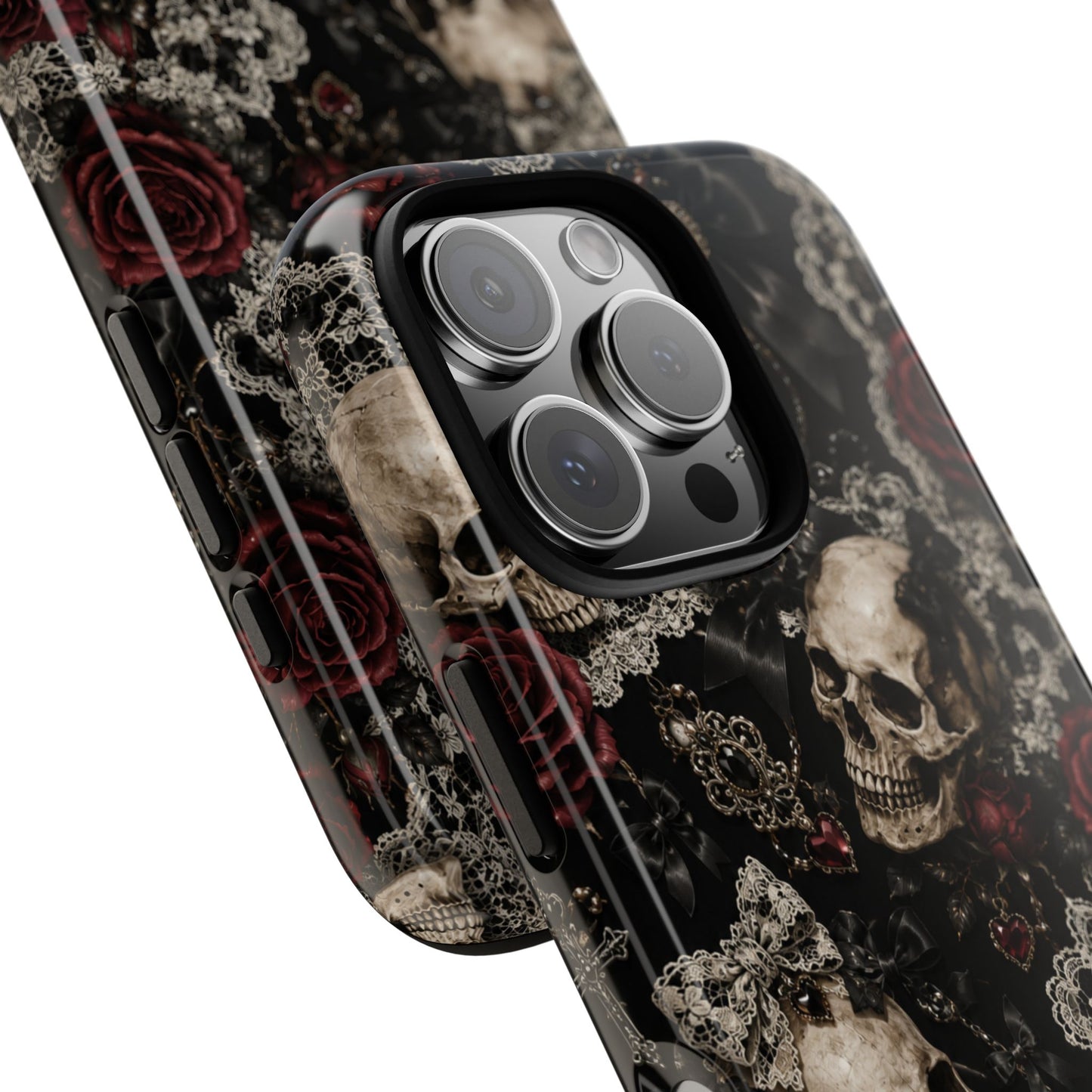 Skull and Red Roses phone case | Tough Cases
