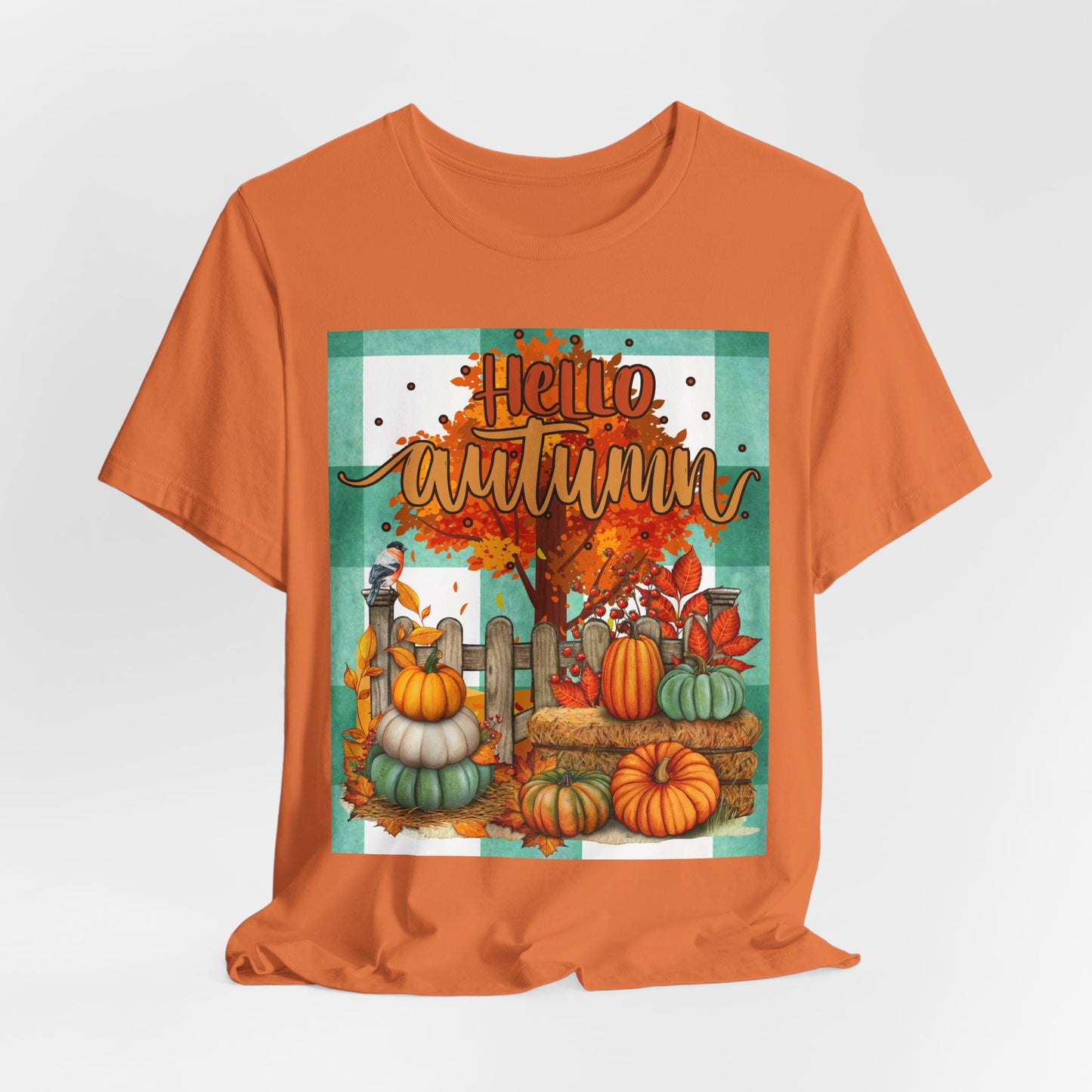 SunflowerPorchCo Hello Autumn pumpkin harvest tee | Fall pumpkin patch shirt