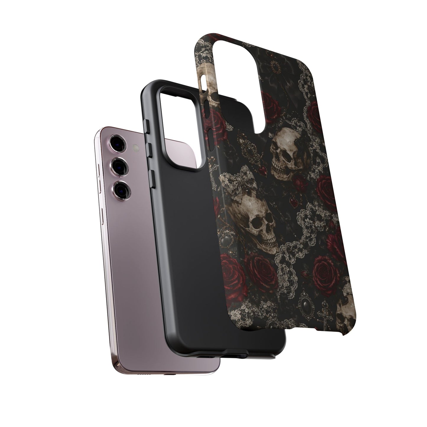Skull and Red Roses phone case | Tough Cases