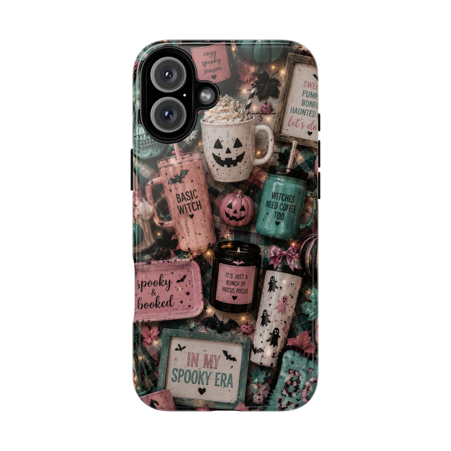 Sunflower Porch Co Spooky Mugs & Pumpkins Tough Cases | Halloween Collage Phone Case
