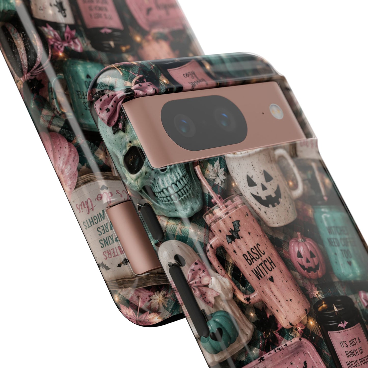 Sunflower Porch Co Spooky Mugs & Pumpkins Tough Cases | Halloween Collage Phone Case