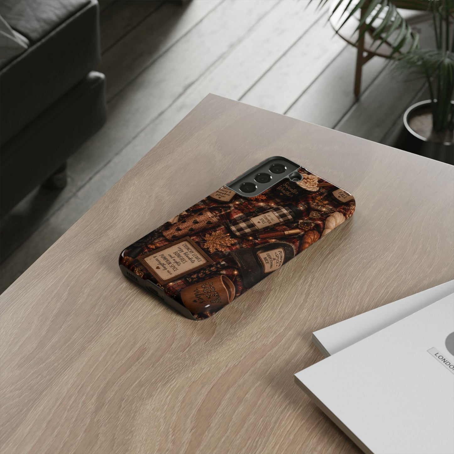 Sunflower Porch Co Cozy Pumpkin Spice Pattern Phone Case | Tough Cases