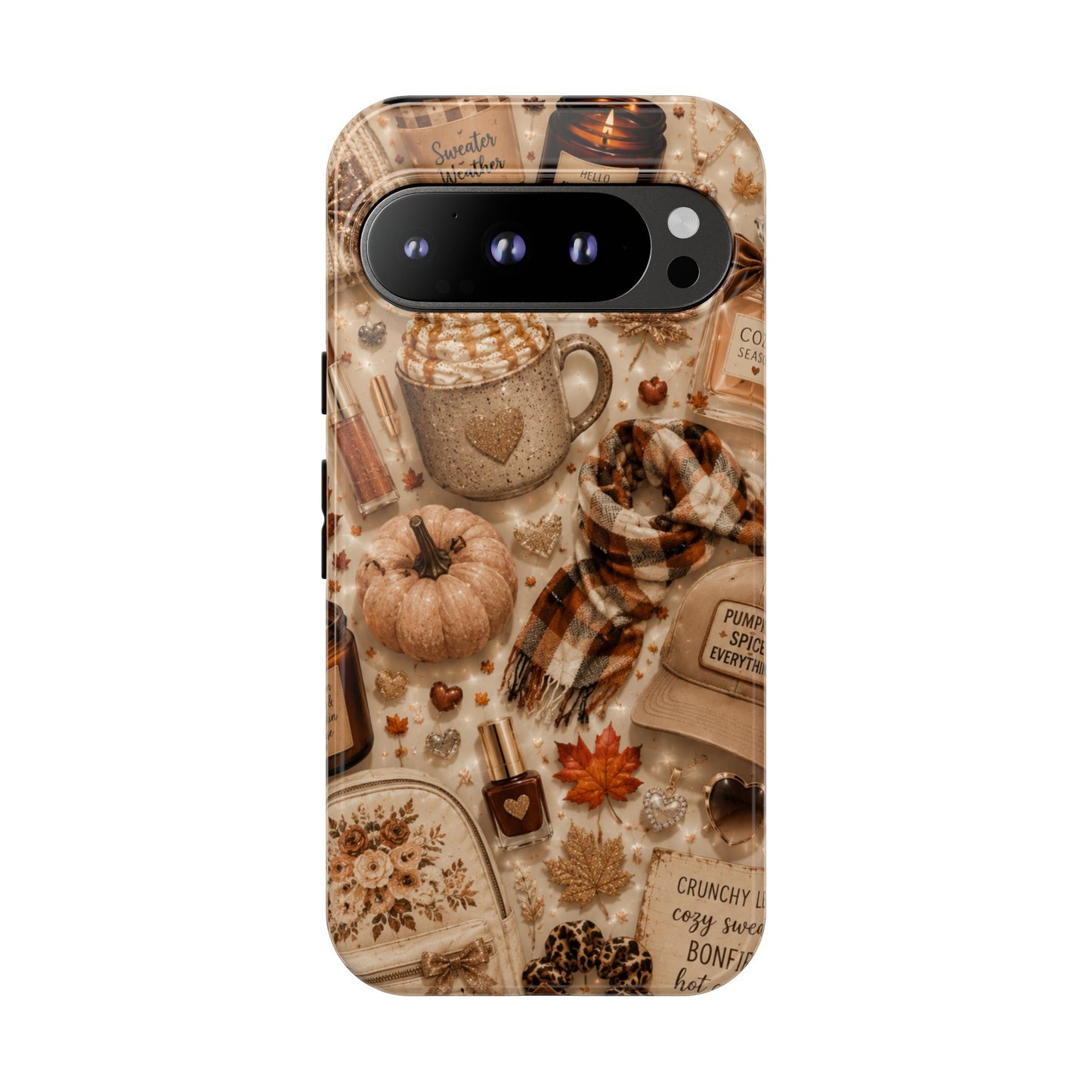 Sunflower Porch Co Cozy Autumn Mug and Pumpkin Pattern Phone Case | Fall Aesthetic