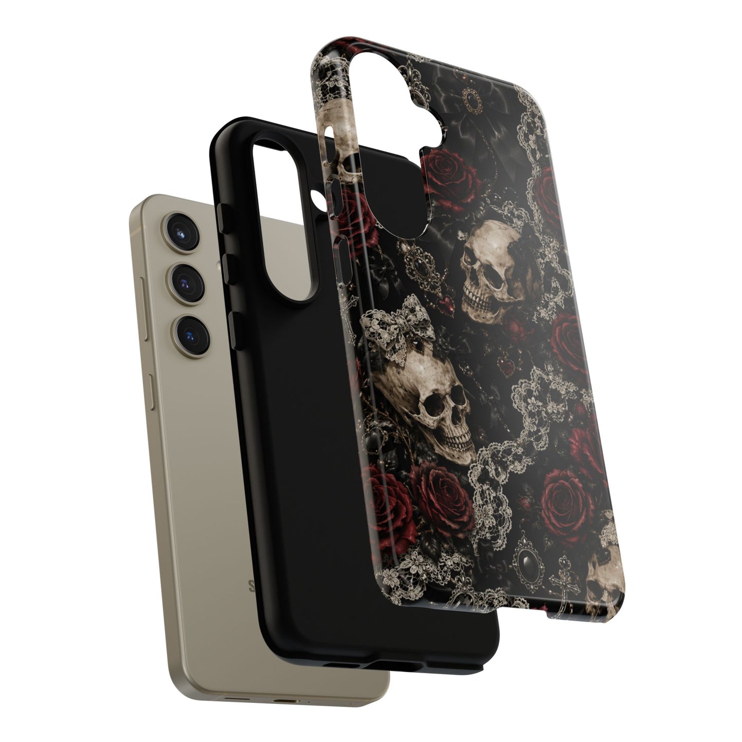 Skull and Red Roses phone case | Tough Cases