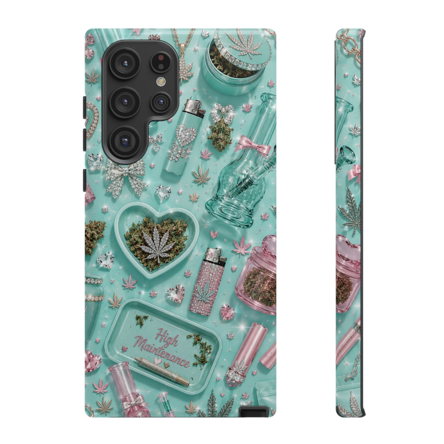 Sunflower Porch Co Mint Cannabis Pattern Phone Case | Tough Case