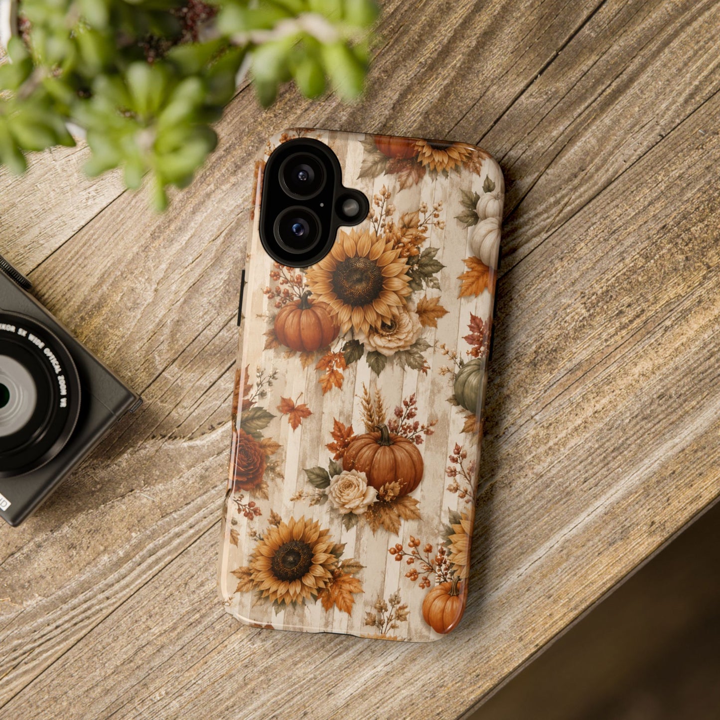 Sunflower Porch Co Autumn Sunflowers and Pumpkins Phone Case | Tough Case