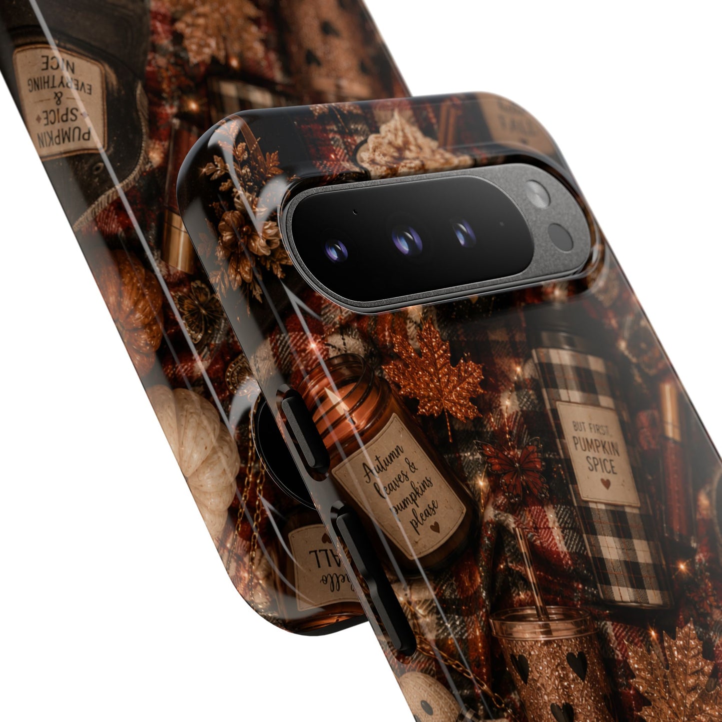 Sunflower Porch Co Cozy Pumpkin Spice Pattern Phone Case | Tough Cases