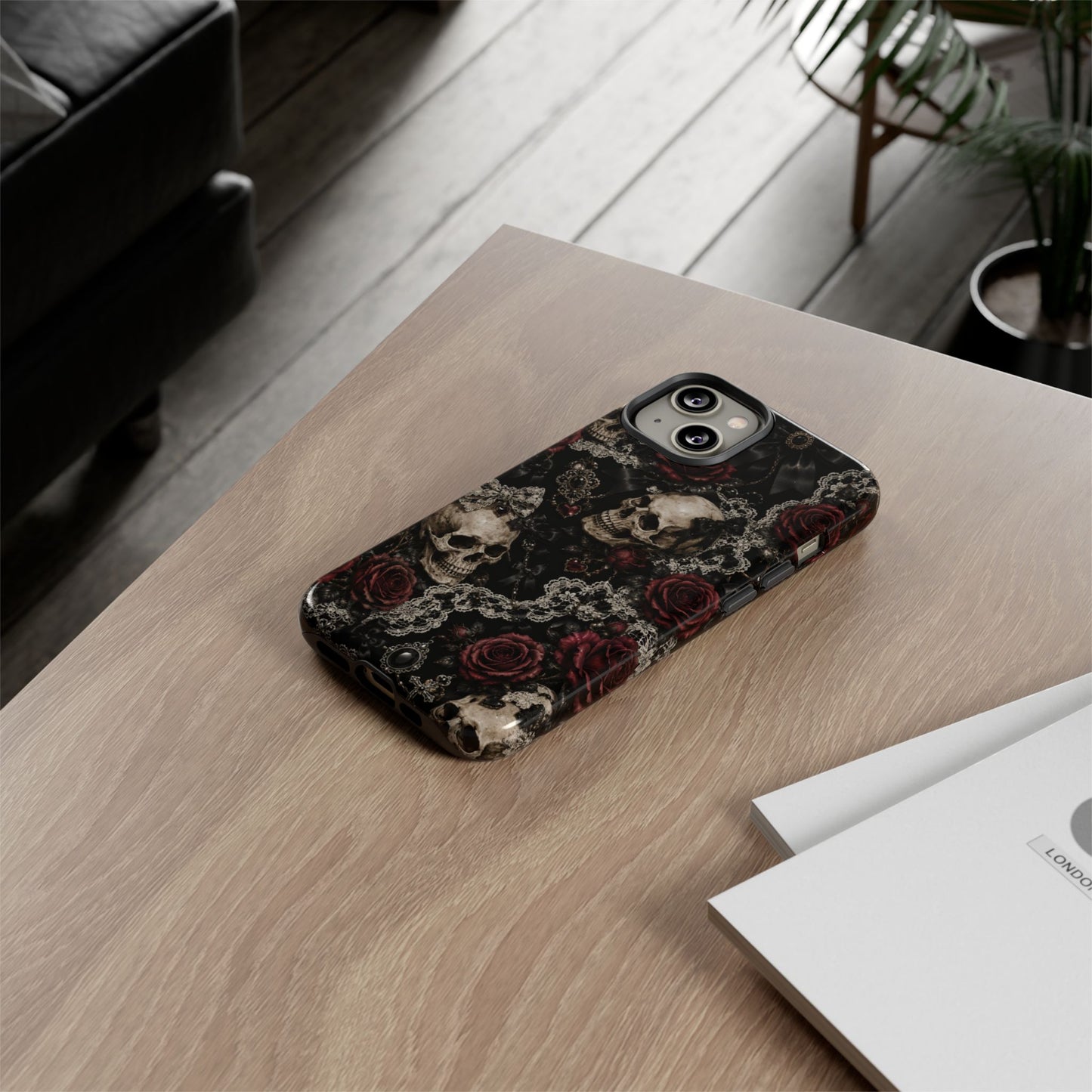 Skull and Red Roses phone case | Tough Cases
