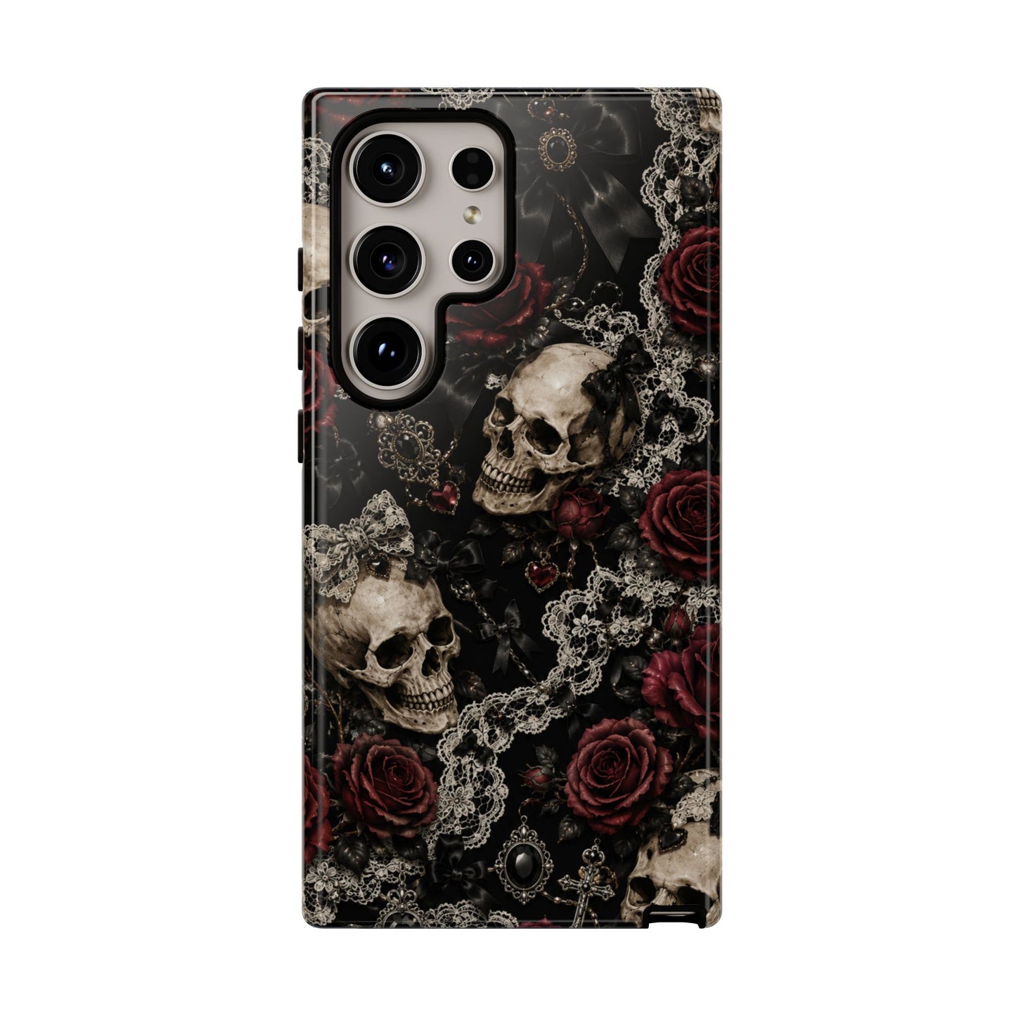 Skull and Red Roses phone case | Tough Cases