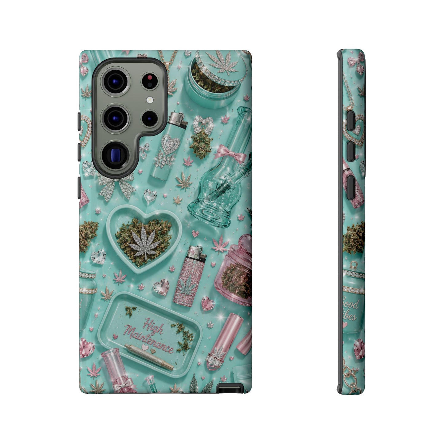 Sunflower Porch Co Mint Cannabis Pattern Phone Case | Tough Case