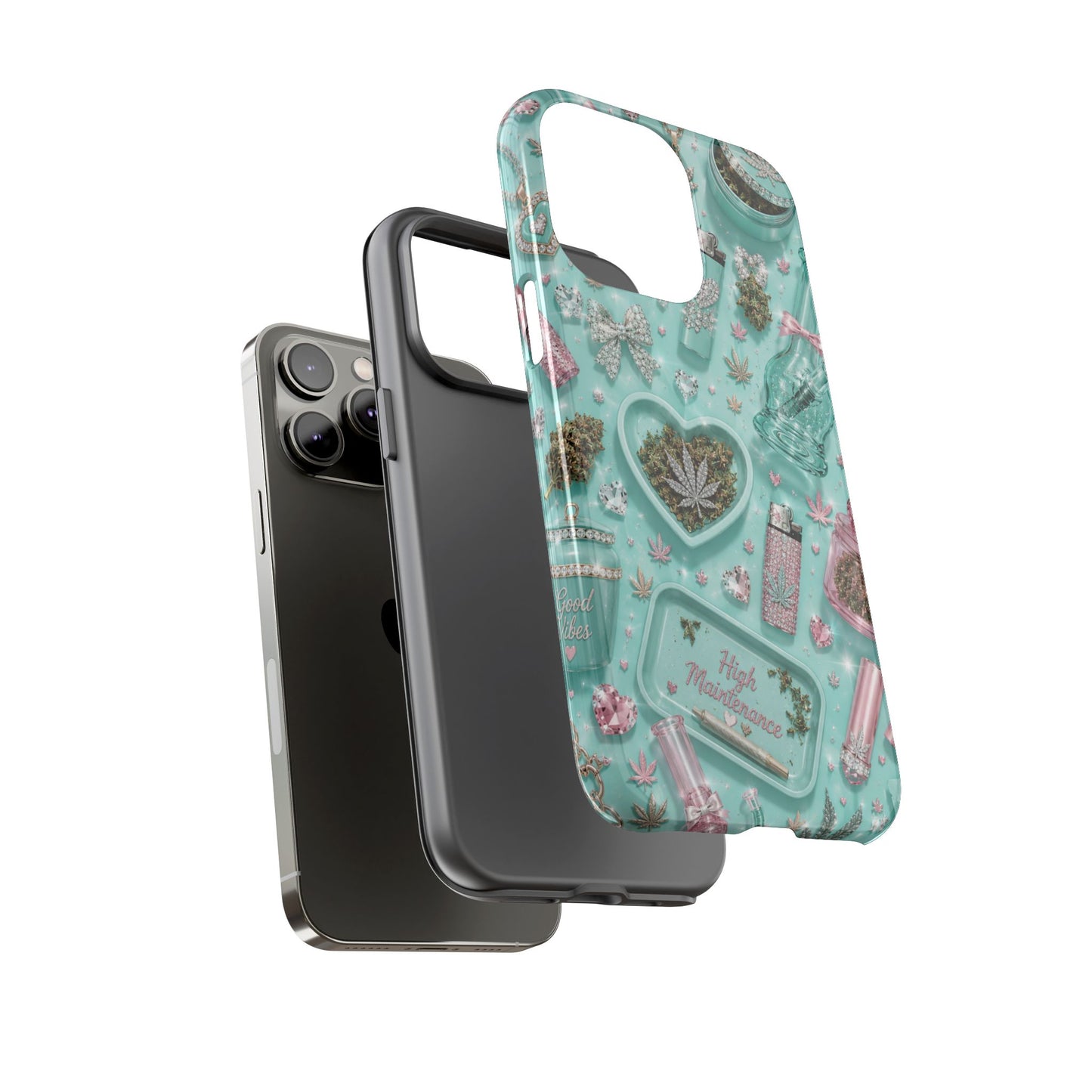 Sunflower Porch Co Mint Cannabis Pattern Phone Case | Tough Case