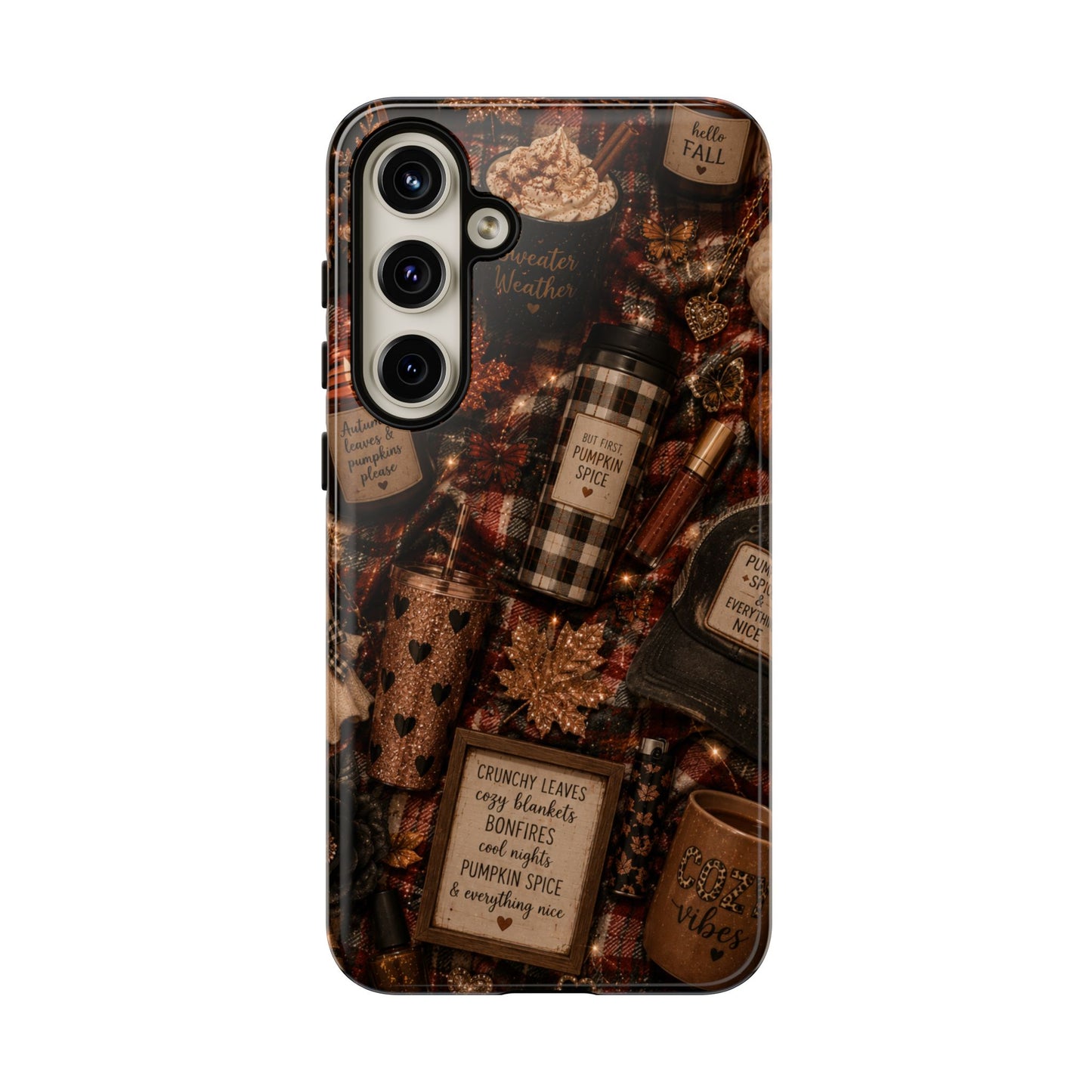 Sunflower Porch Co Cozy Pumpkin Spice Pattern Phone Case | Tough Cases