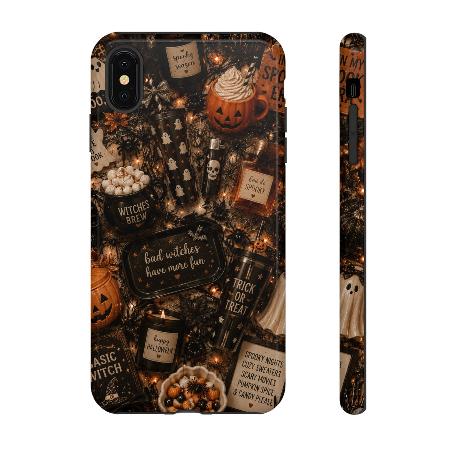 Sunflower Porch Co Halloween Collage phone case | spooky pumpkin witchy design
