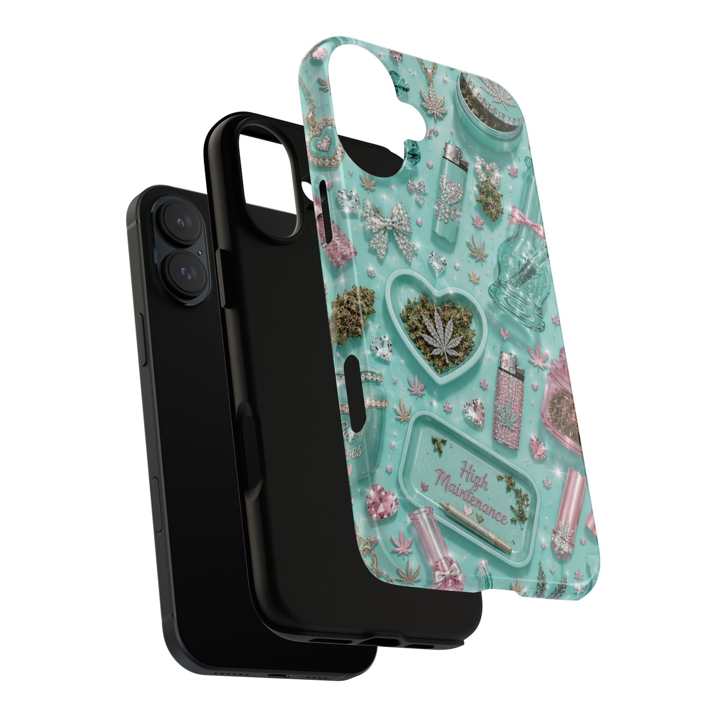 Sunflower Porch Co Mint Cannabis Pattern Phone Case | Tough Case