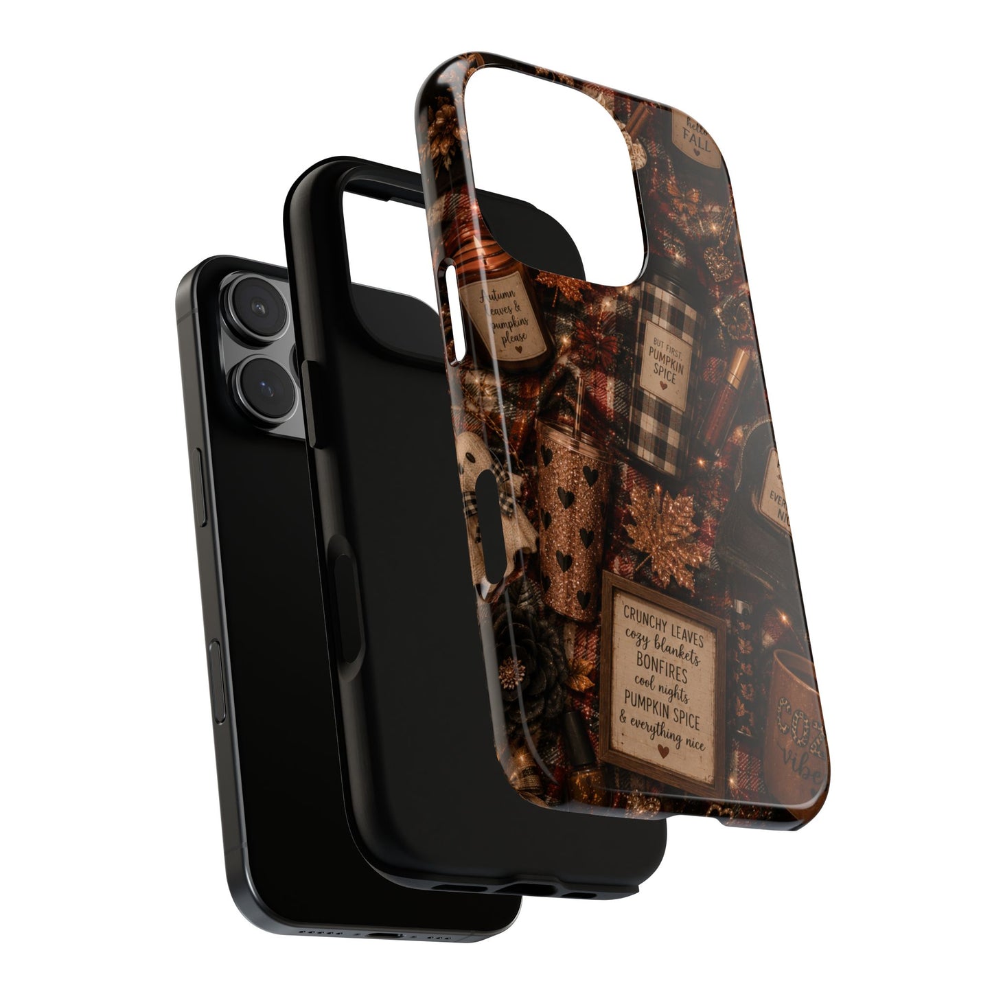 Sunflower Porch Co Cozy Pumpkin Spice Pattern Phone Case | Tough Cases