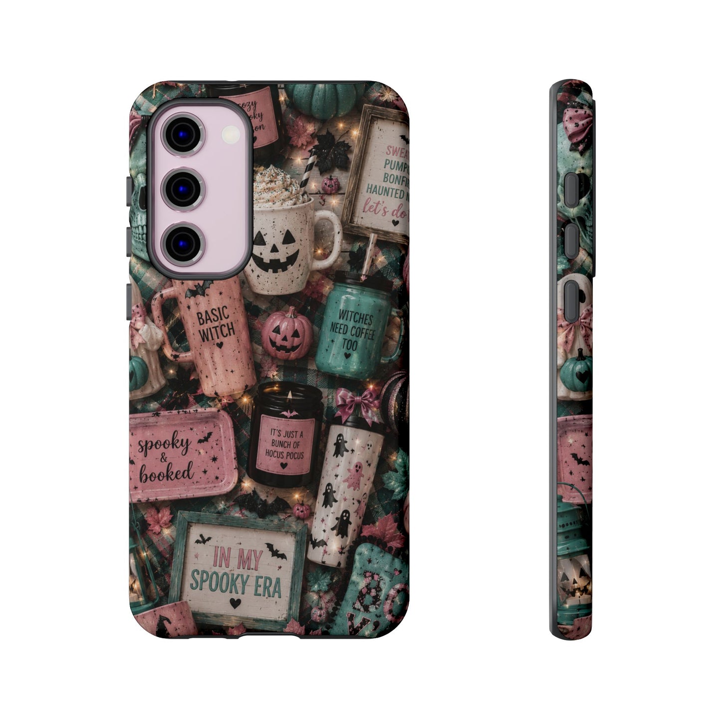 Sunflower Porch Co Spooky Mugs & Pumpkins Tough Cases | Halloween Collage Phone Case