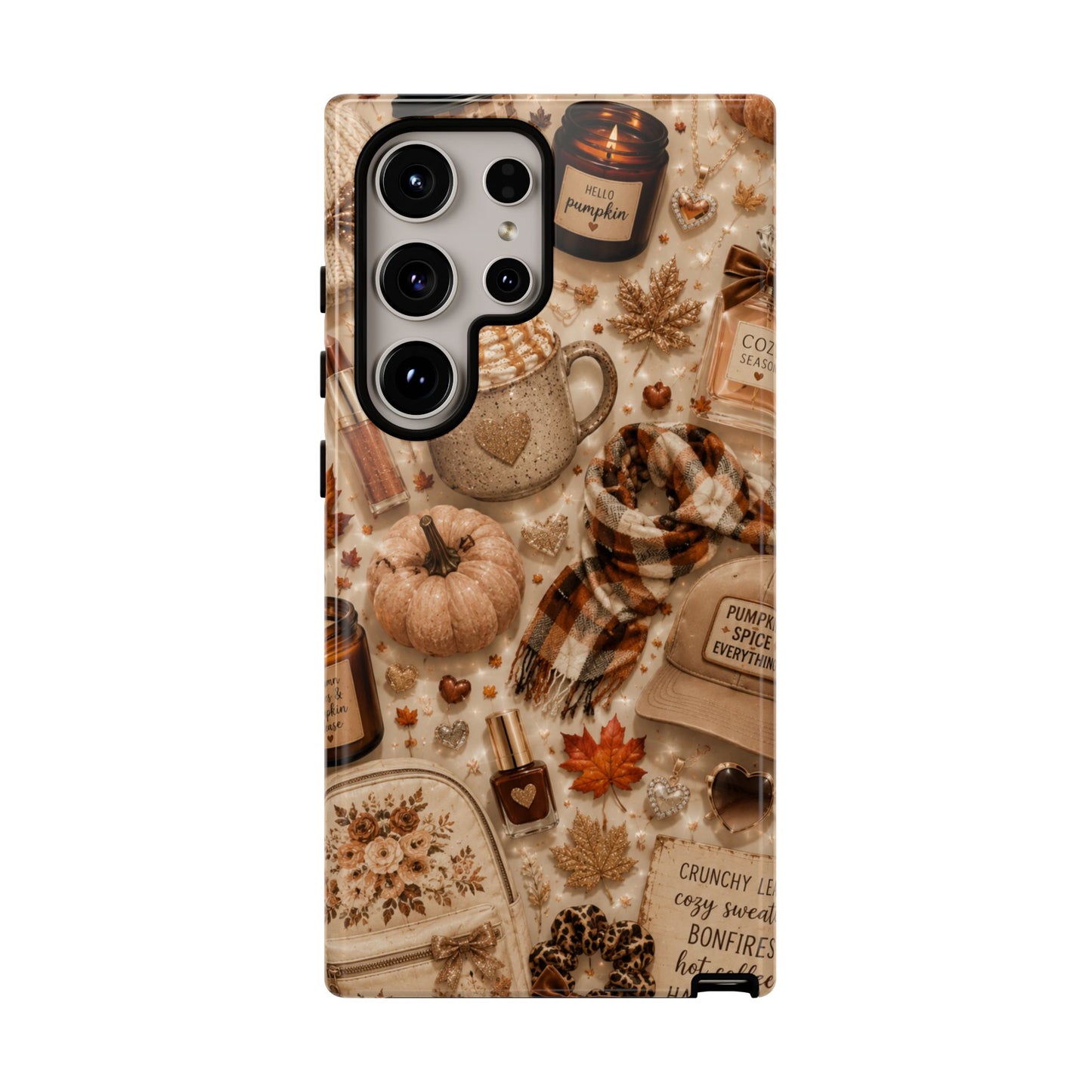 Sunflower Porch Co Cozy Autumn Mug and Pumpkin Pattern Phone Case | Fall Aesthetic