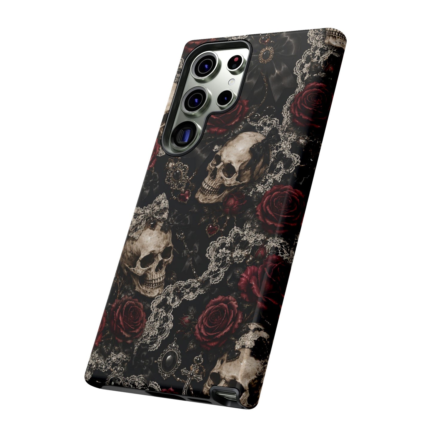Skull and Red Roses phone case | Tough Cases