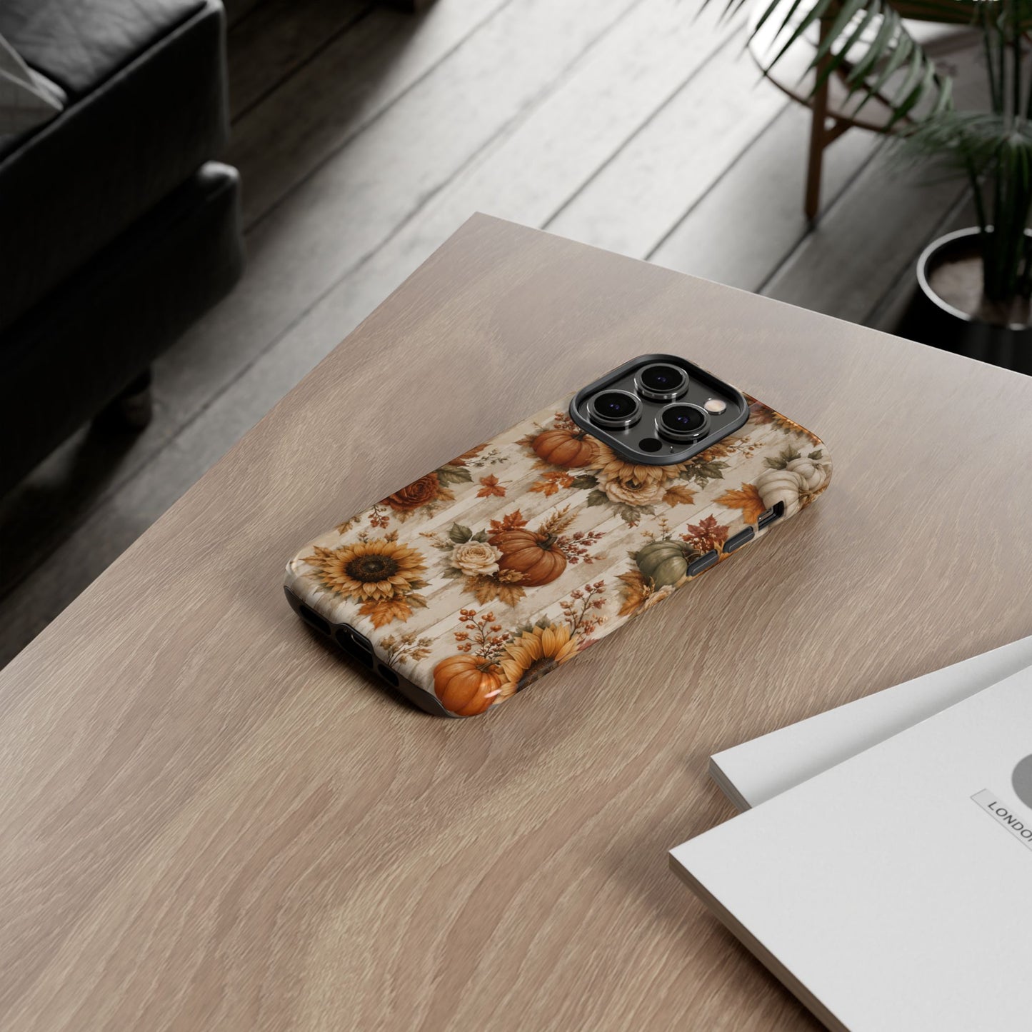 Sunflower Porch Co Autumn Sunflowers and Pumpkins Phone Case | Tough Case