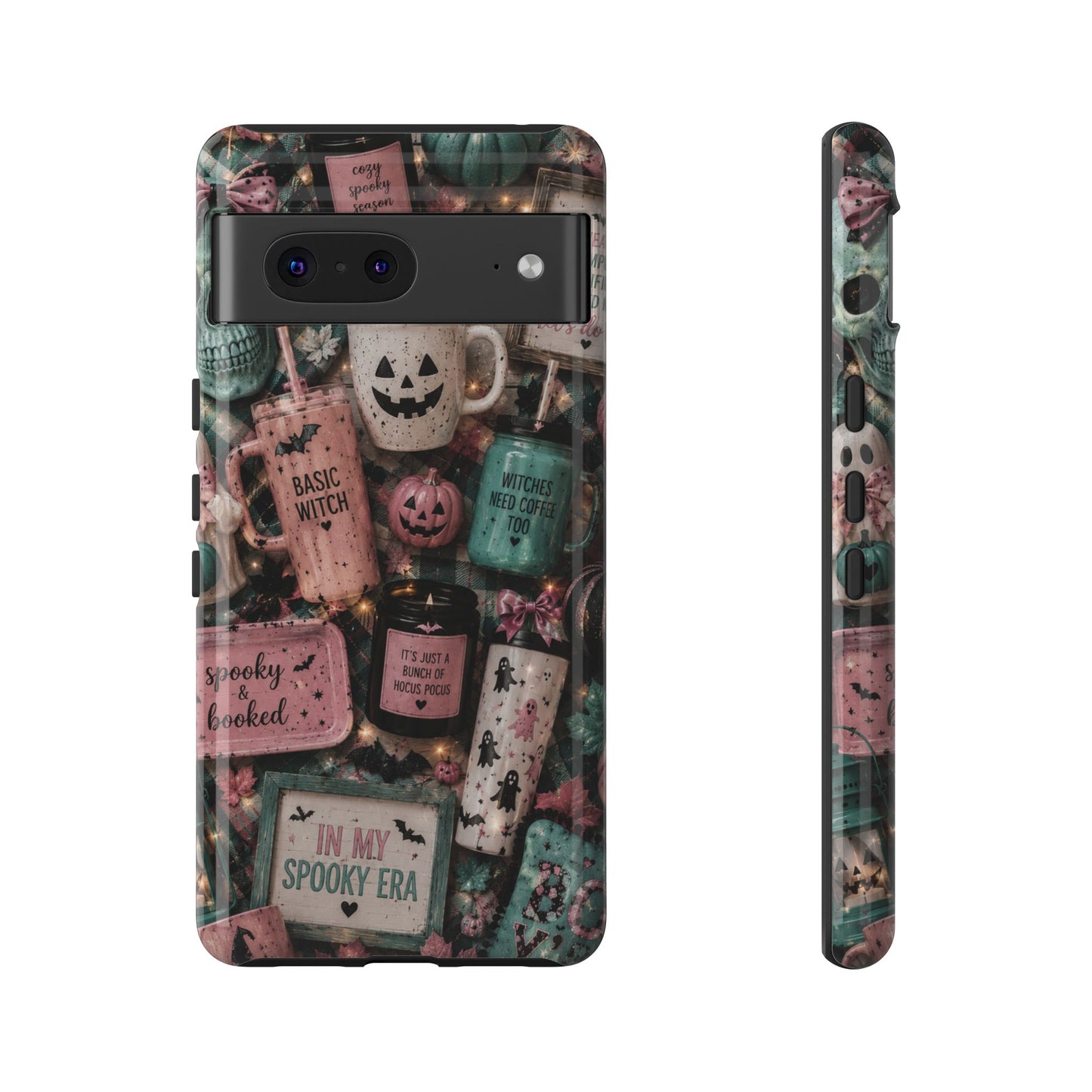 Sunflower Porch Co Spooky Mugs & Pumpkins Tough Cases | Halloween Collage Phone Case