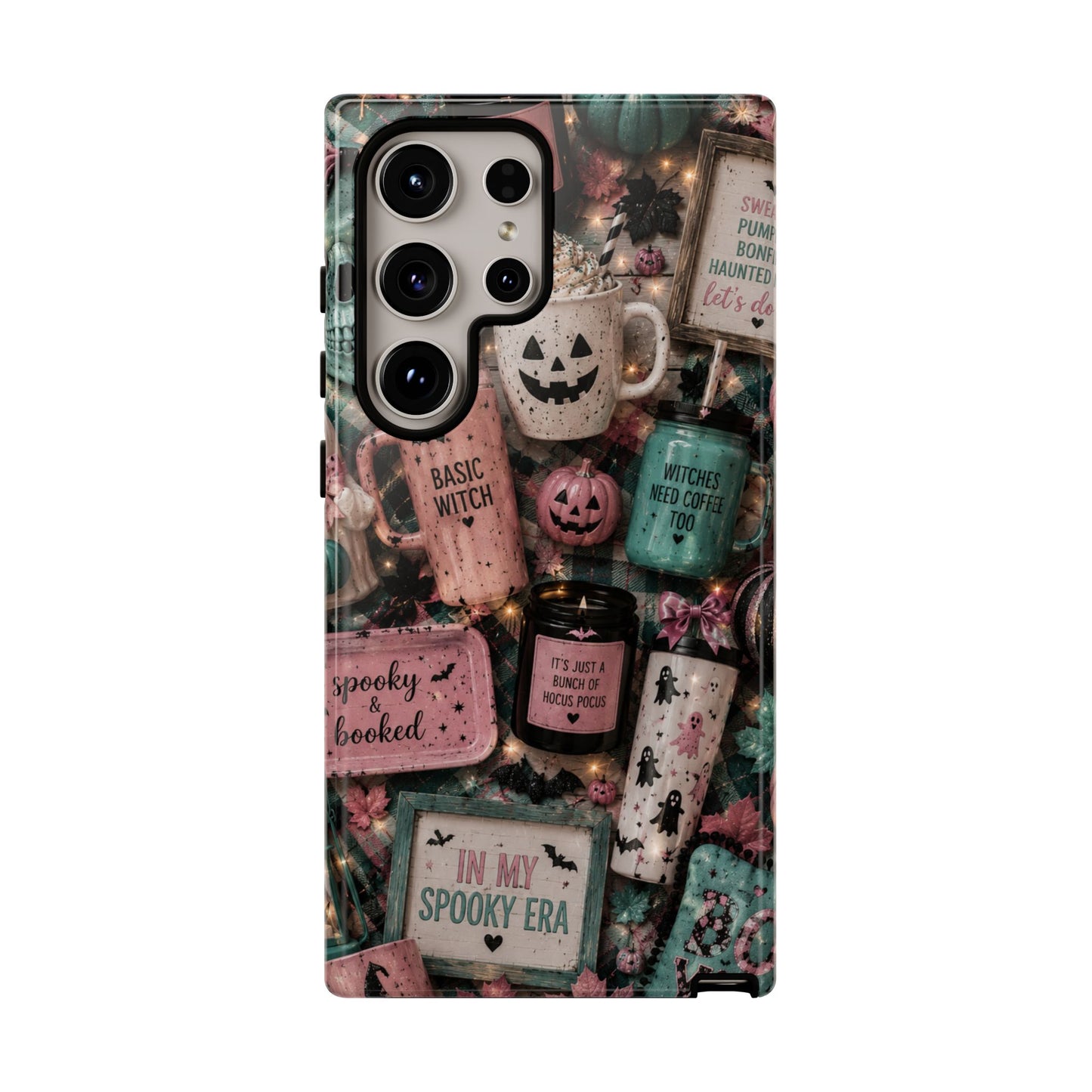 Sunflower Porch Co Spooky Mugs & Pumpkins Tough Cases | Halloween Collage Phone Case