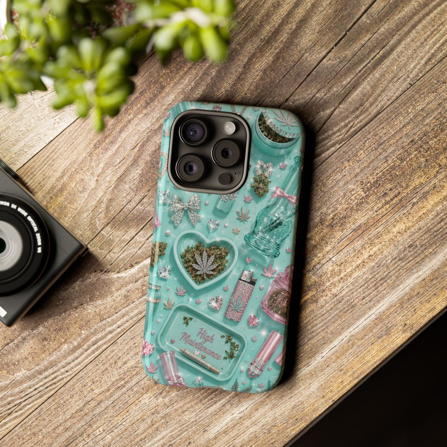 Sunflower Porch Co Mint Cannabis Pattern Phone Case | Tough Case