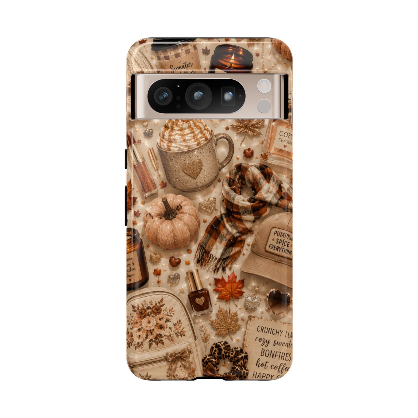 Sunflower Porch Co Cozy Autumn Mug and Pumpkin Pattern Phone Case | Fall Aesthetic