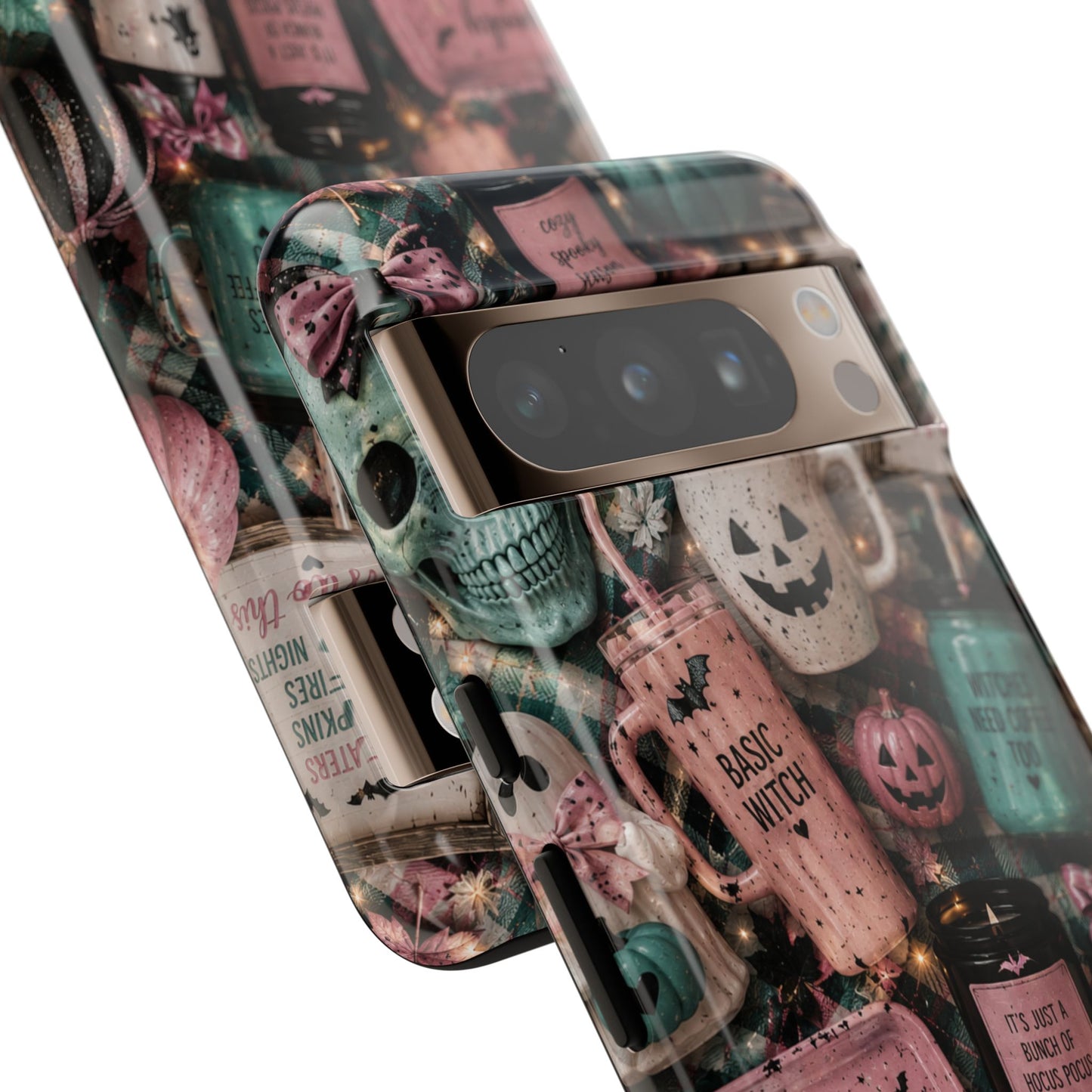 Sunflower Porch Co Spooky Mugs & Pumpkins Tough Cases | Halloween Collage Phone Case