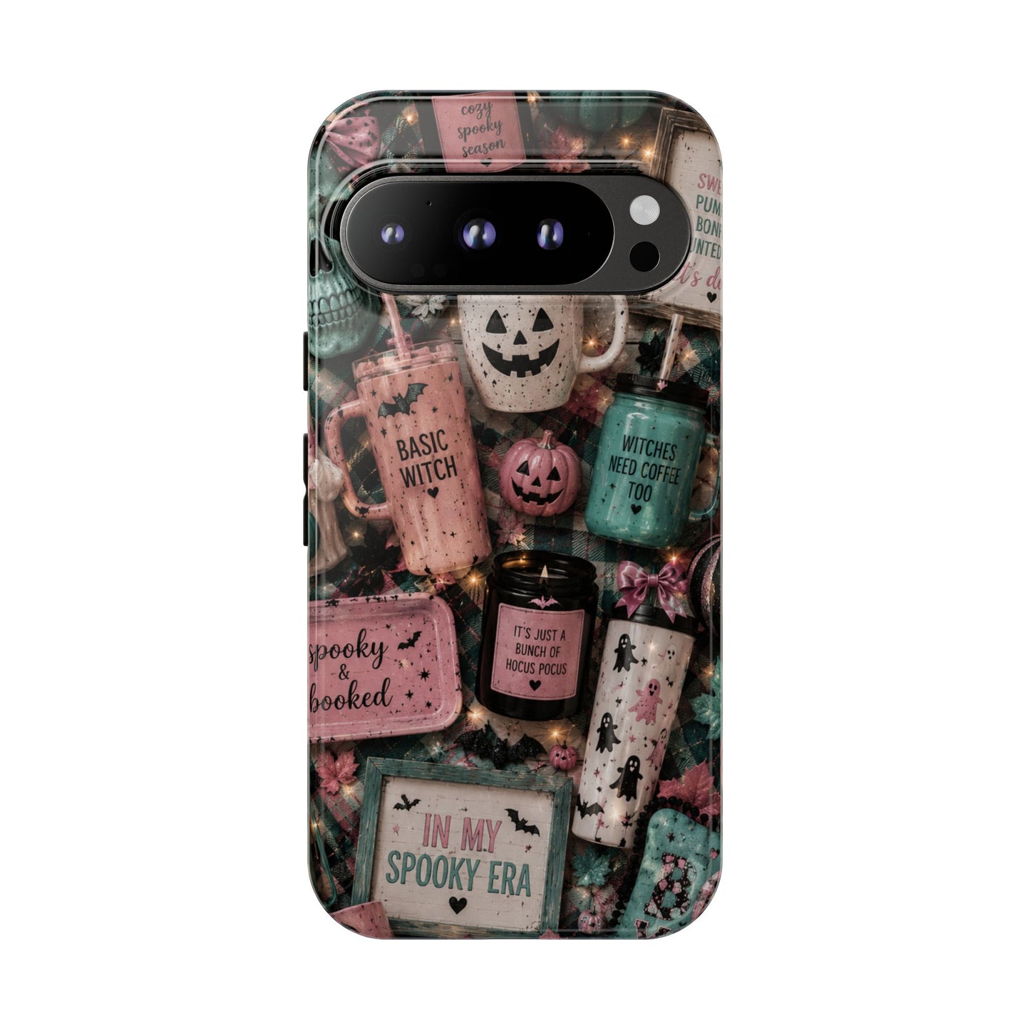 Sunflower Porch Co Spooky Mugs & Pumpkins Tough Cases | Halloween Collage Phone Case