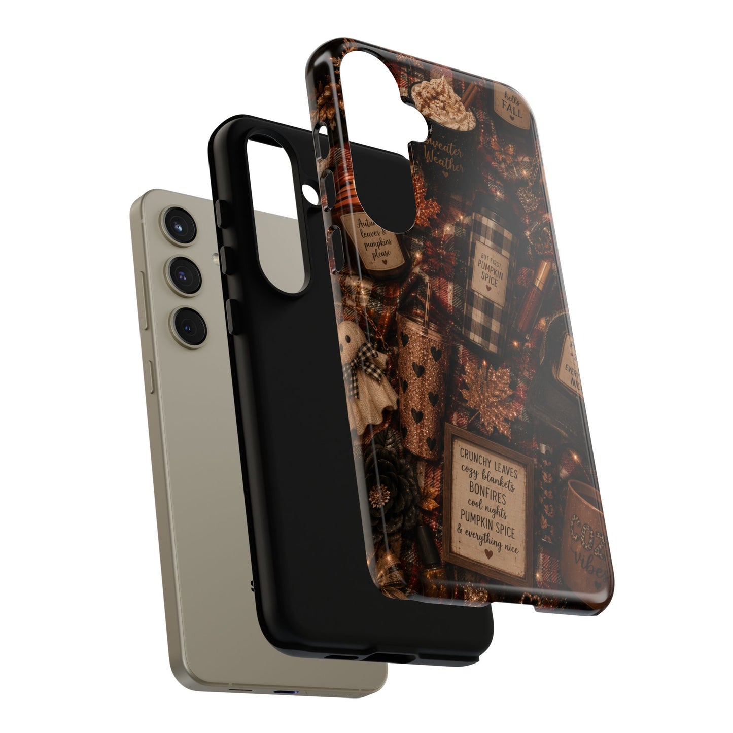 Sunflower Porch Co Cozy Pumpkin Spice Pattern Phone Case | Tough Cases