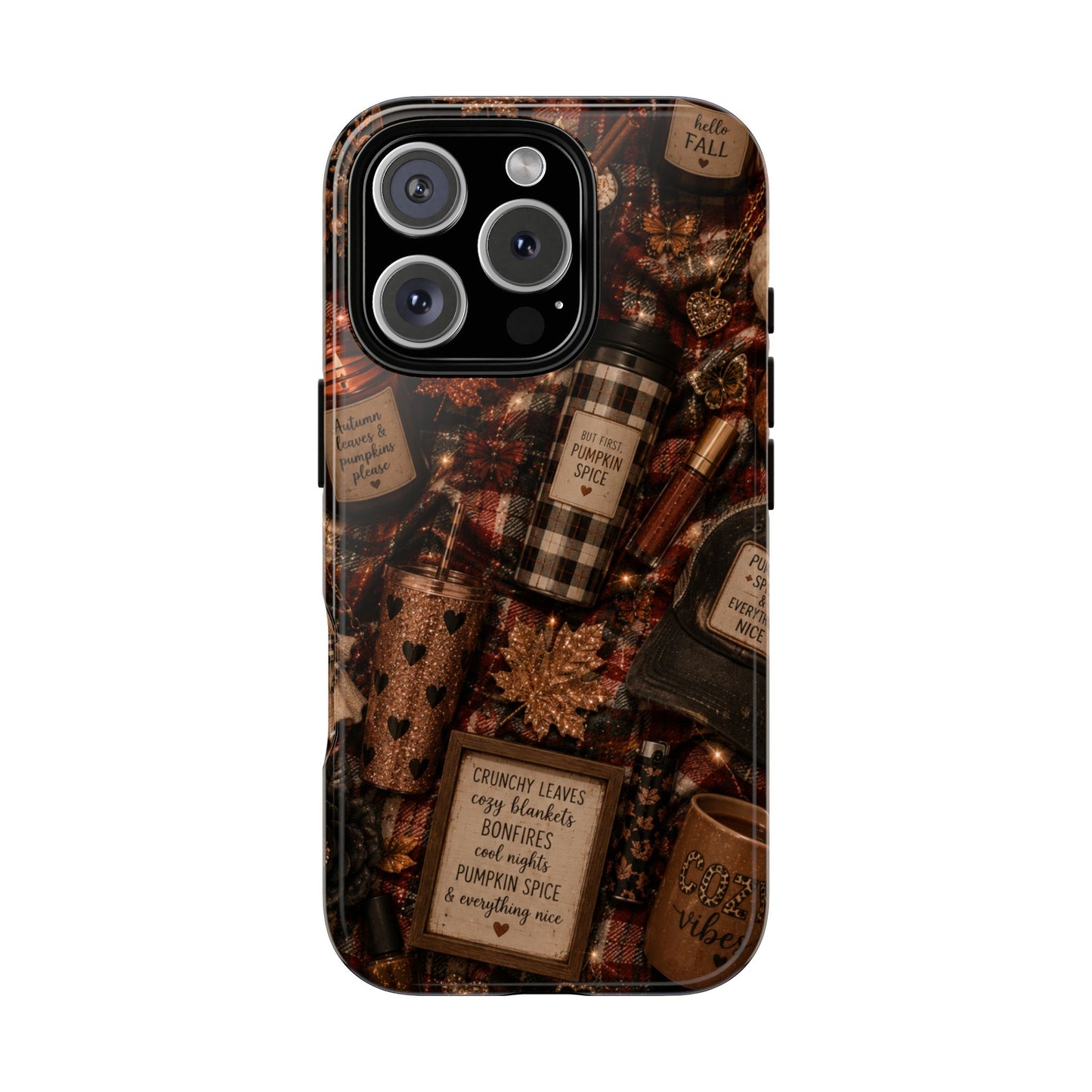 Sunflower Porch Co Cozy Pumpkin Spice Pattern Phone Case | Tough Cases
