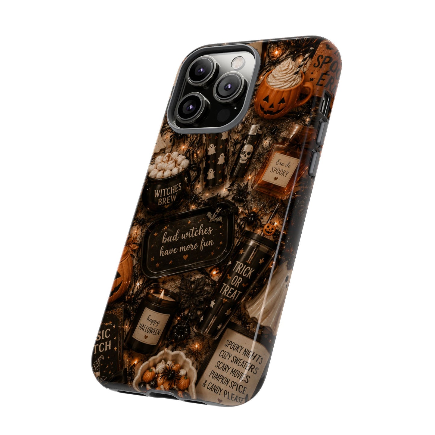 Sunflower Porch Co Halloween Collage phone case | spooky pumpkin witchy design