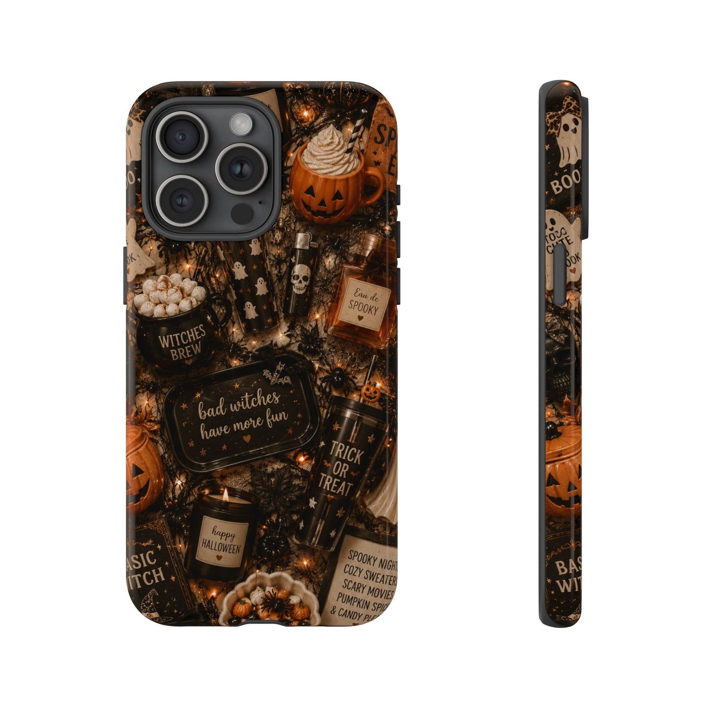 Sunflower Porch Co Halloween Collage phone case | spooky pumpkin witchy design