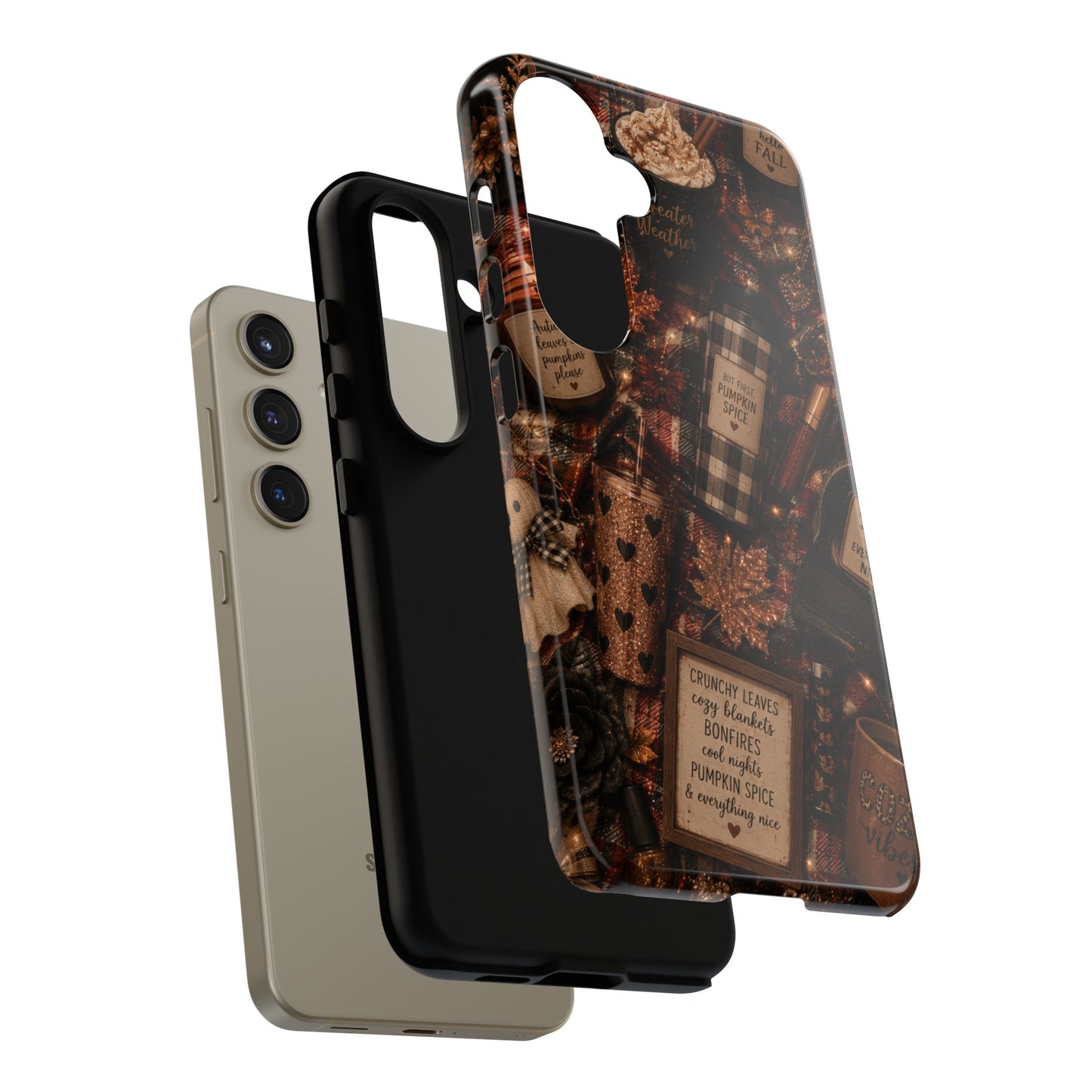 Sunflower Porch Co Cozy Pumpkin Spice Pattern Phone Case | Tough Cases