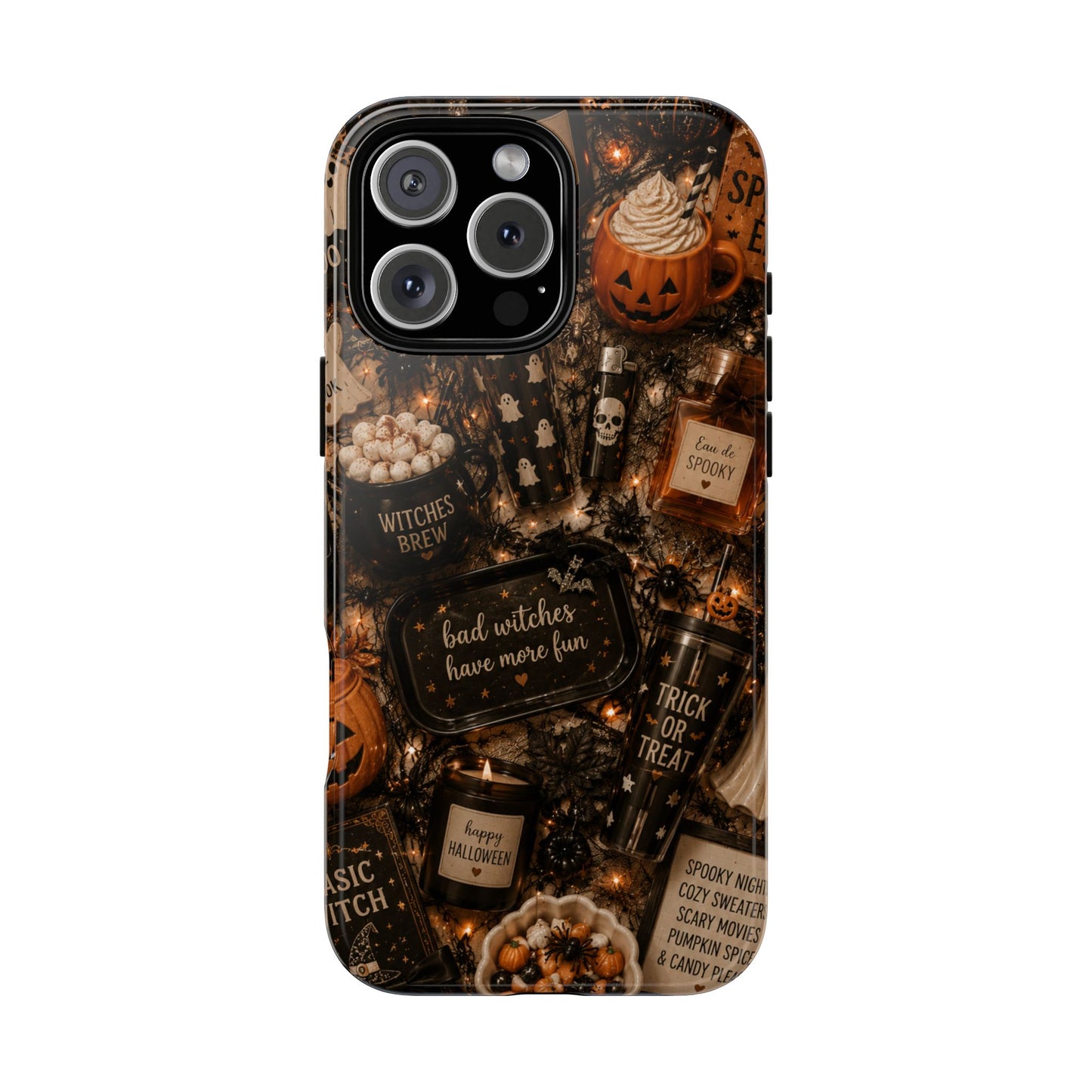 Sunflower Porch Co Halloween Collage phone case | spooky pumpkin witchy design