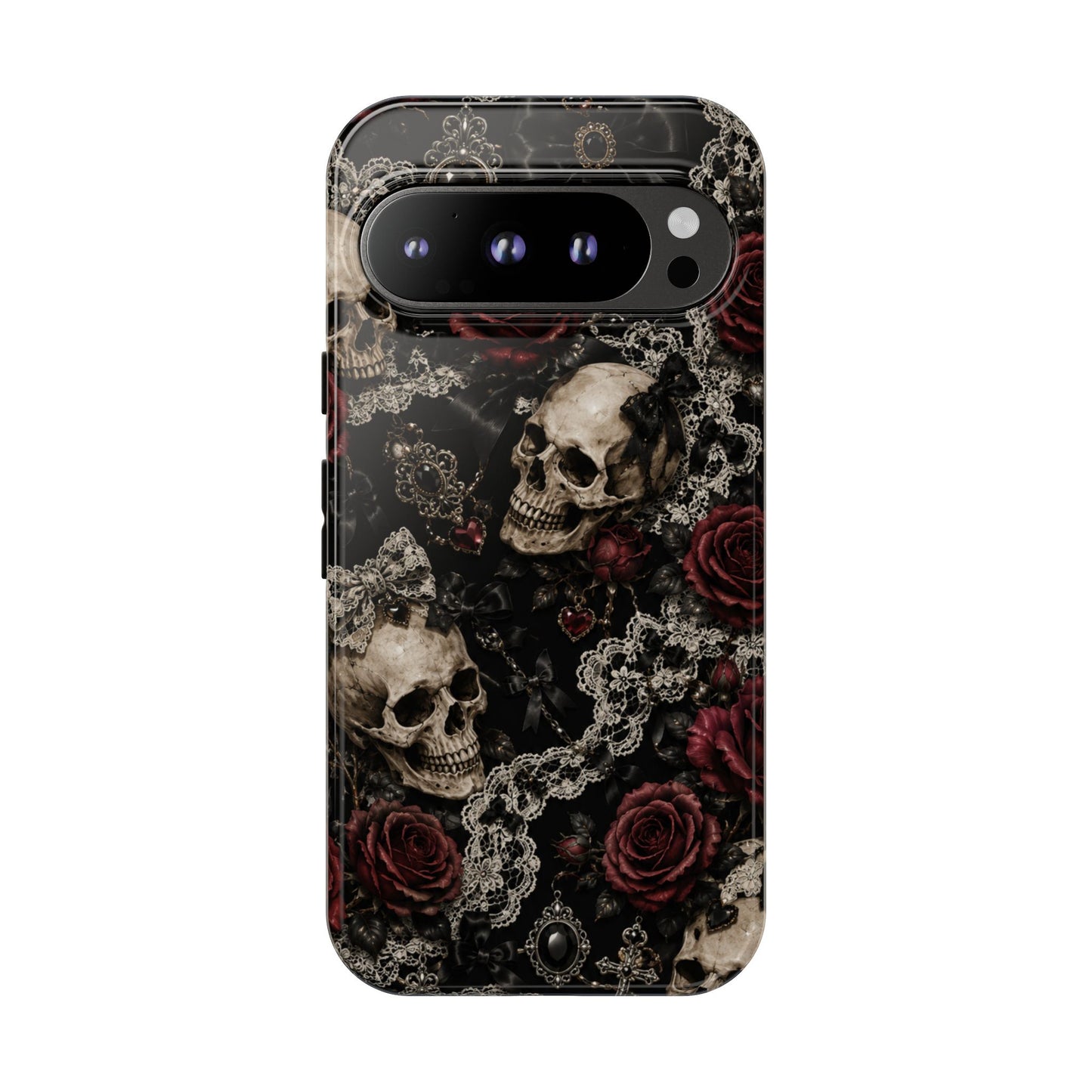 Skull and Red Roses phone case | Tough Cases