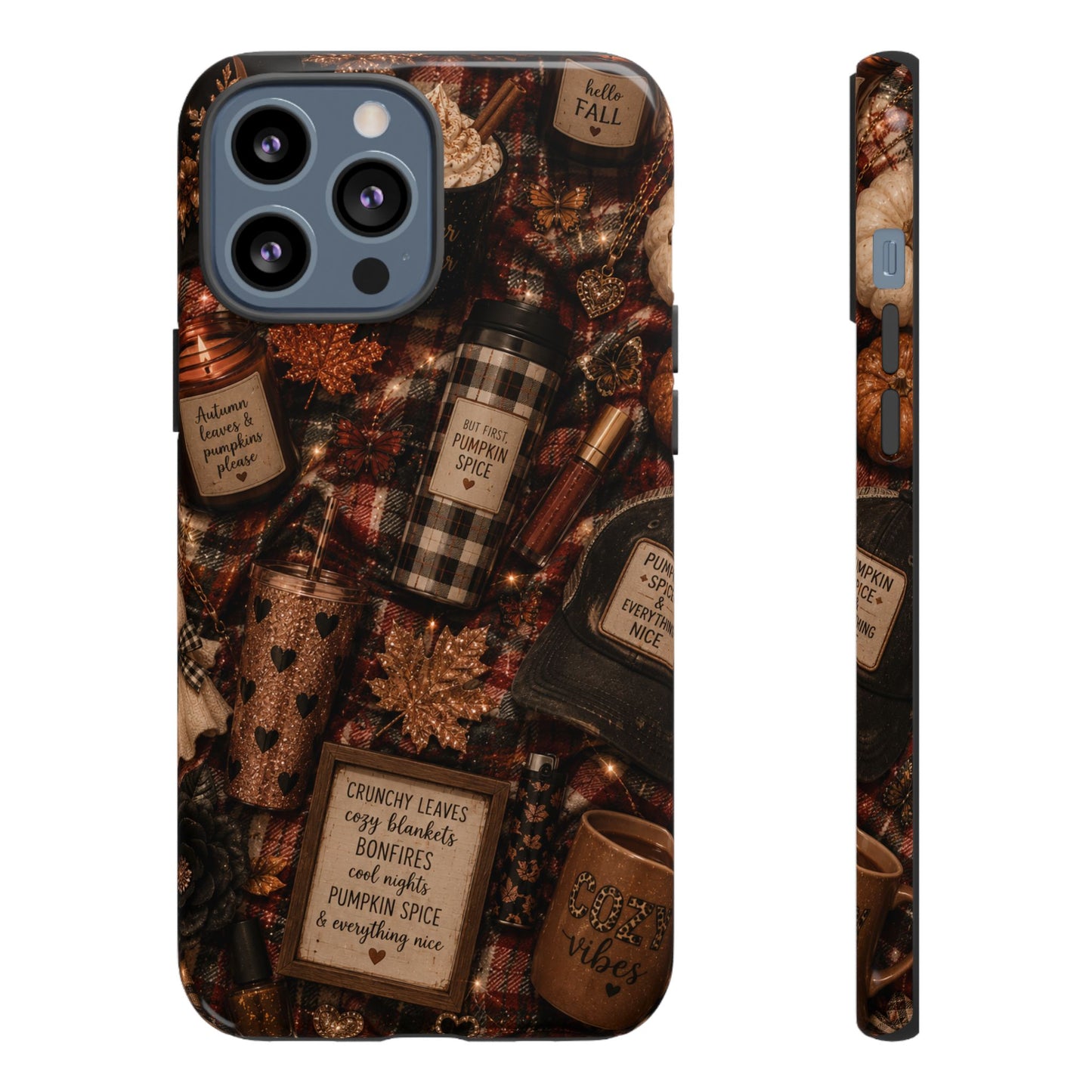 Sunflower Porch Co Cozy Pumpkin Spice Pattern Phone Case | Tough Cases