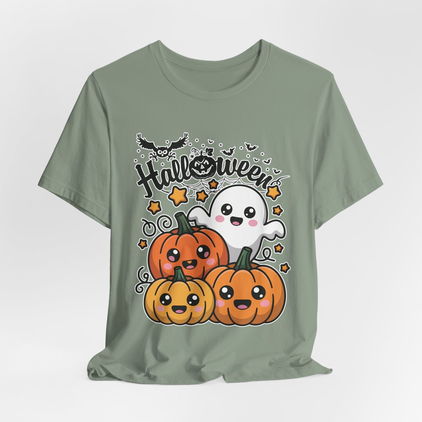 Cute Ghost and Pumpkins Halloween Tee | Pumpkin Trio Shirt