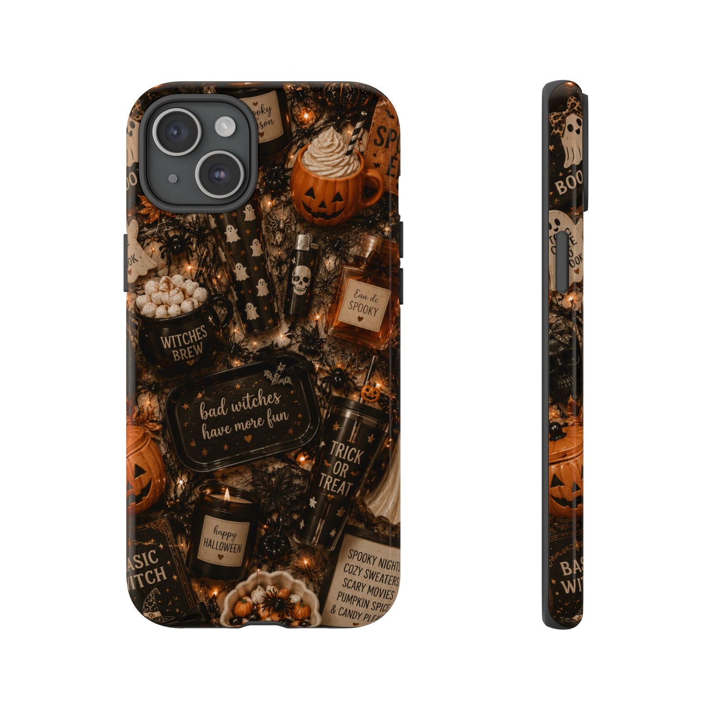 Sunflower Porch Co Halloween Collage phone case | spooky pumpkin witchy design