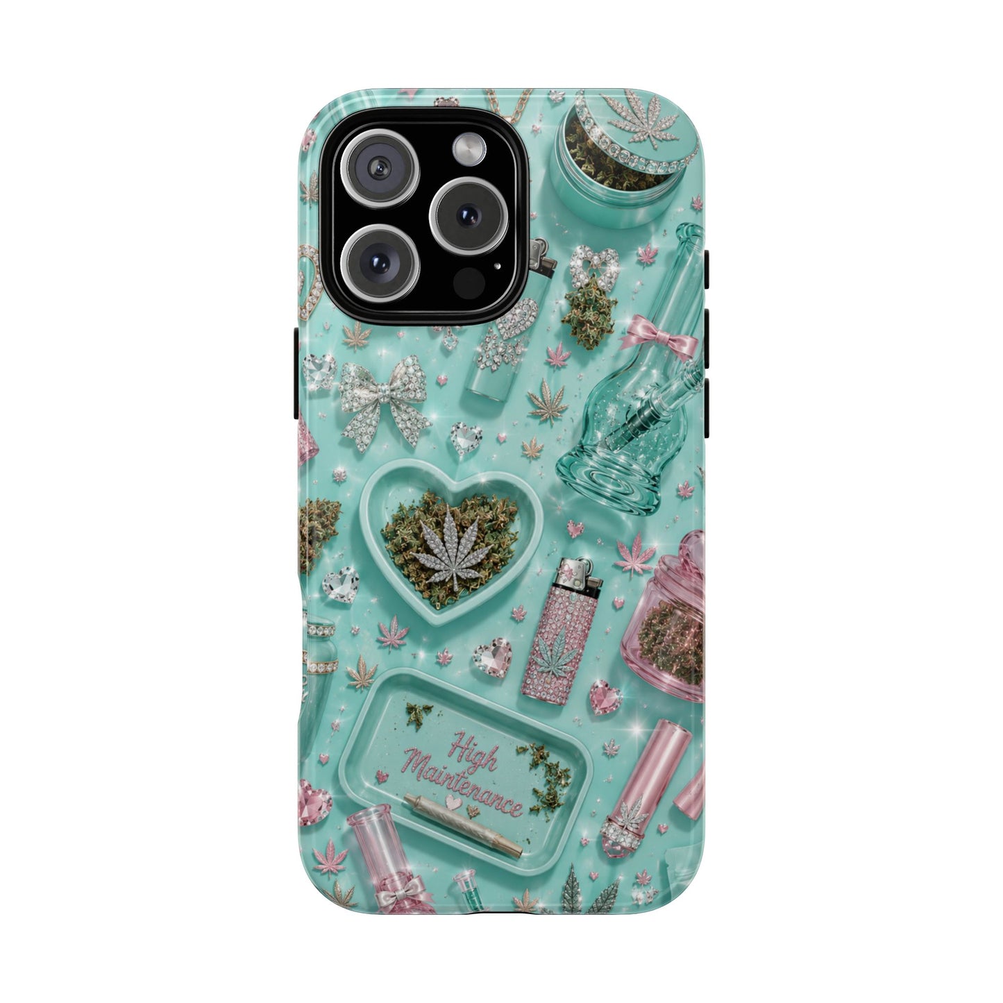 Sunflower Porch Co Mint Cannabis Pattern Phone Case | Tough Case
