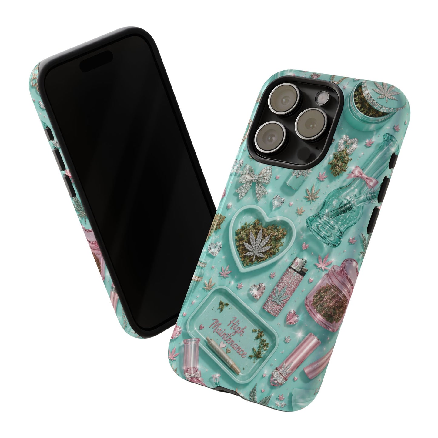 Sunflower Porch Co Mint Cannabis Pattern Phone Case | Tough Case