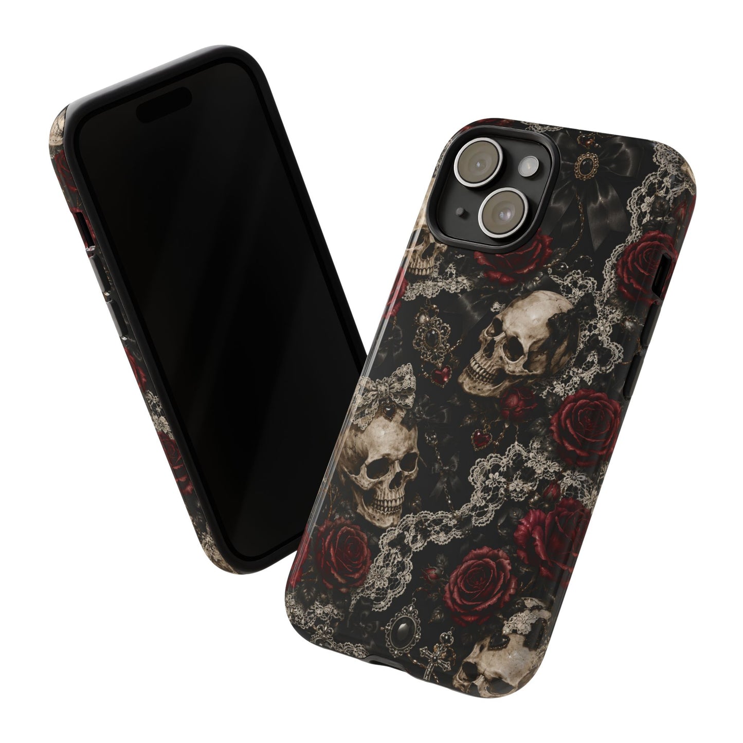 Skull and Red Roses phone case | Tough Cases
