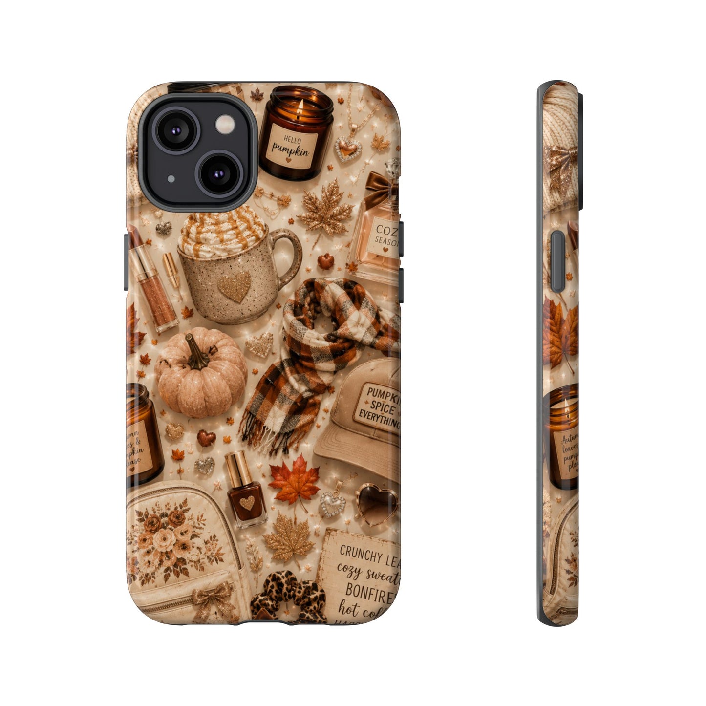 Sunflower Porch Co Cozy Autumn Mug and Pumpkin Pattern Phone Case | Fall Aesthetic