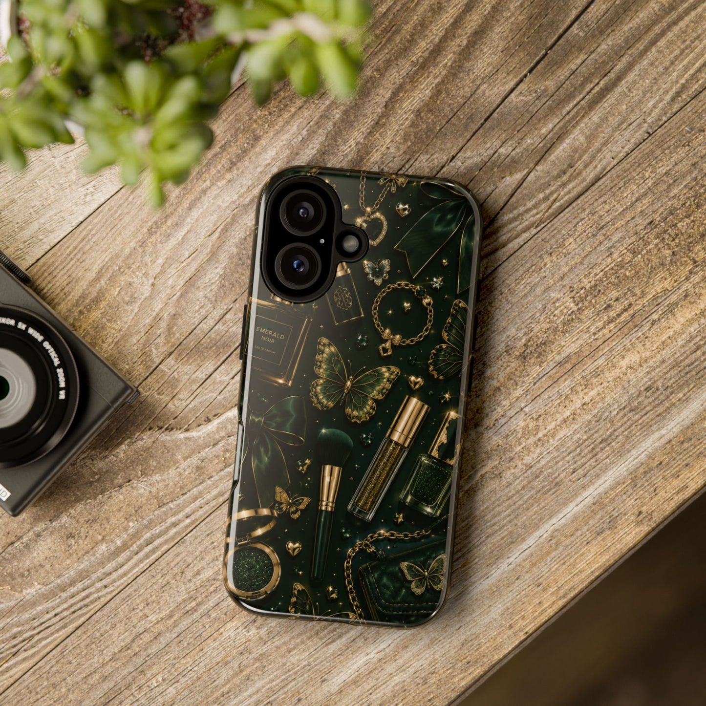 Sunflower Porch Co Vintage Gold Makeup Pattern Phone Case | Tough Case