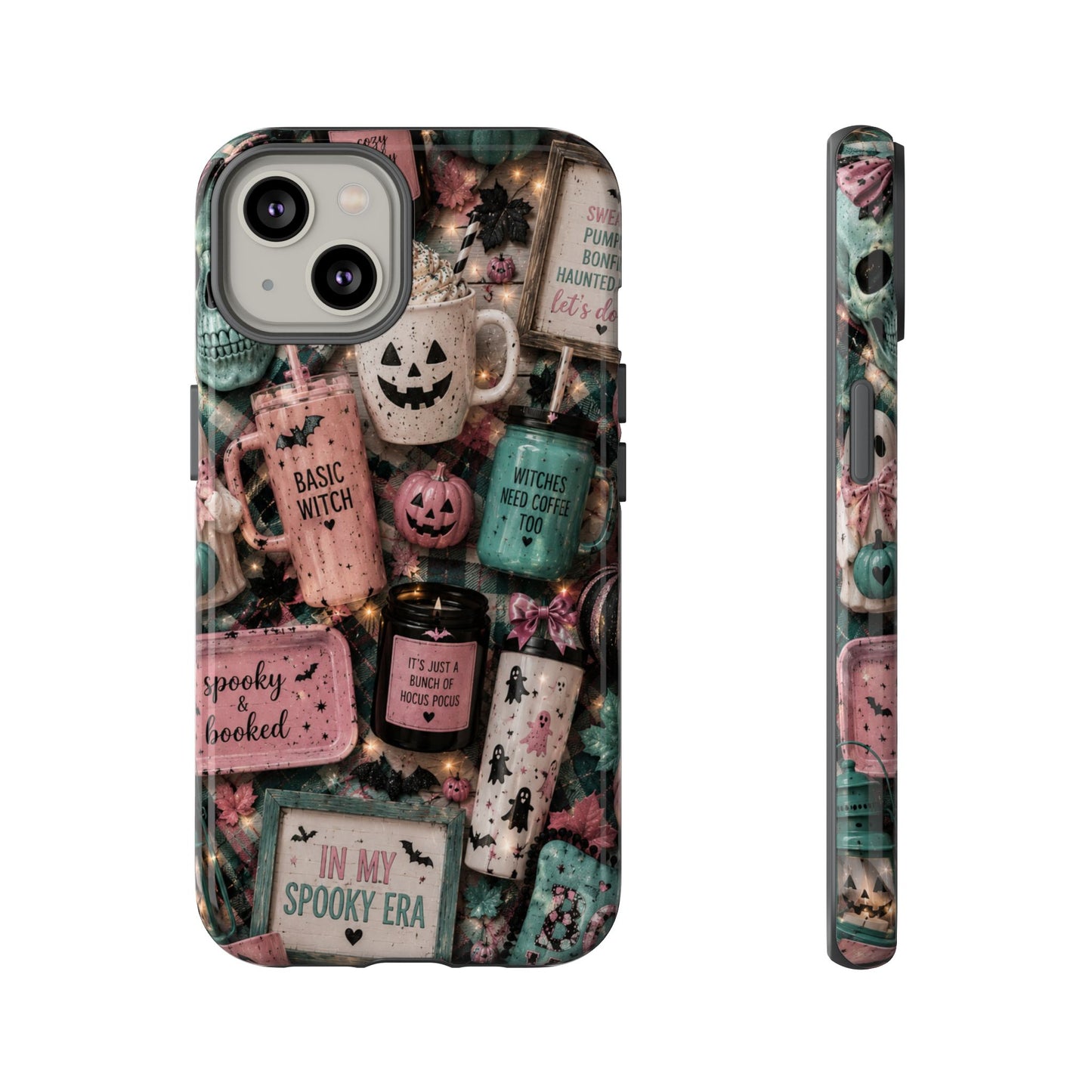 Sunflower Porch Co Spooky Mugs & Pumpkins Tough Cases | Halloween Collage Phone Case