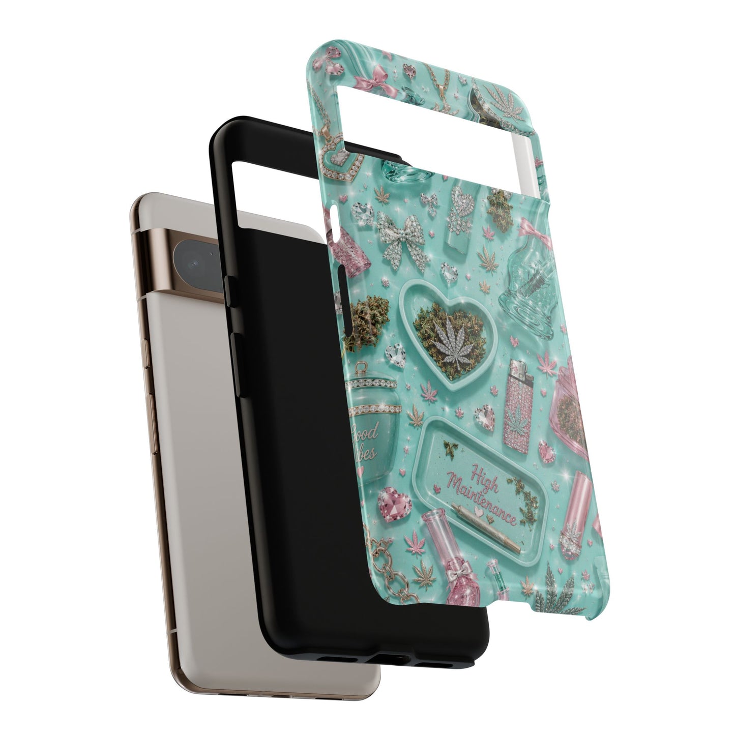 Sunflower Porch Co Mint Cannabis Pattern Phone Case | Tough Case