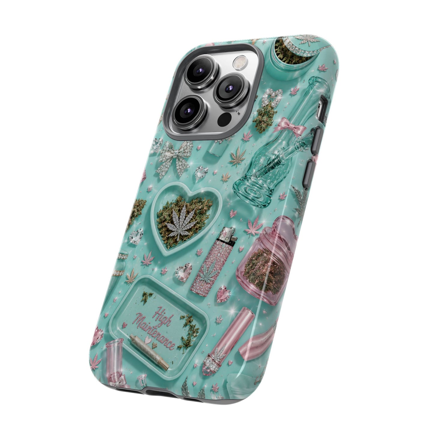 Sunflower Porch Co Mint Cannabis Pattern Phone Case | Tough Case