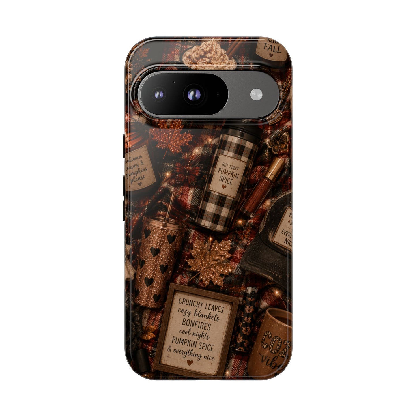 Sunflower Porch Co Cozy Pumpkin Spice Pattern Phone Case | Tough Cases